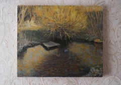 The Golden Evening. Spring River - river landscape painting