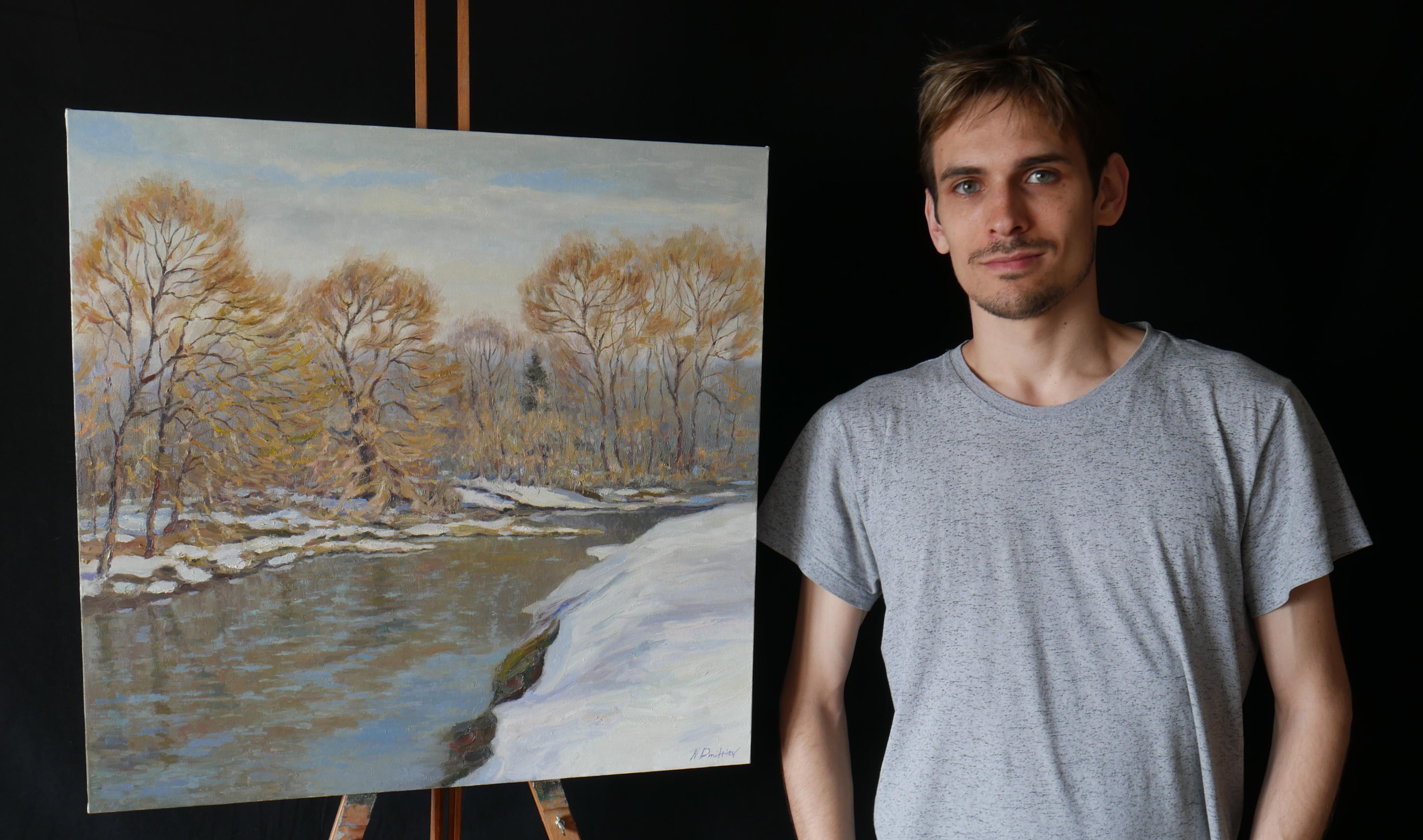 La lumière du printemps - peinture de paysage fluvial - Painting de Nikolay Dmitriev