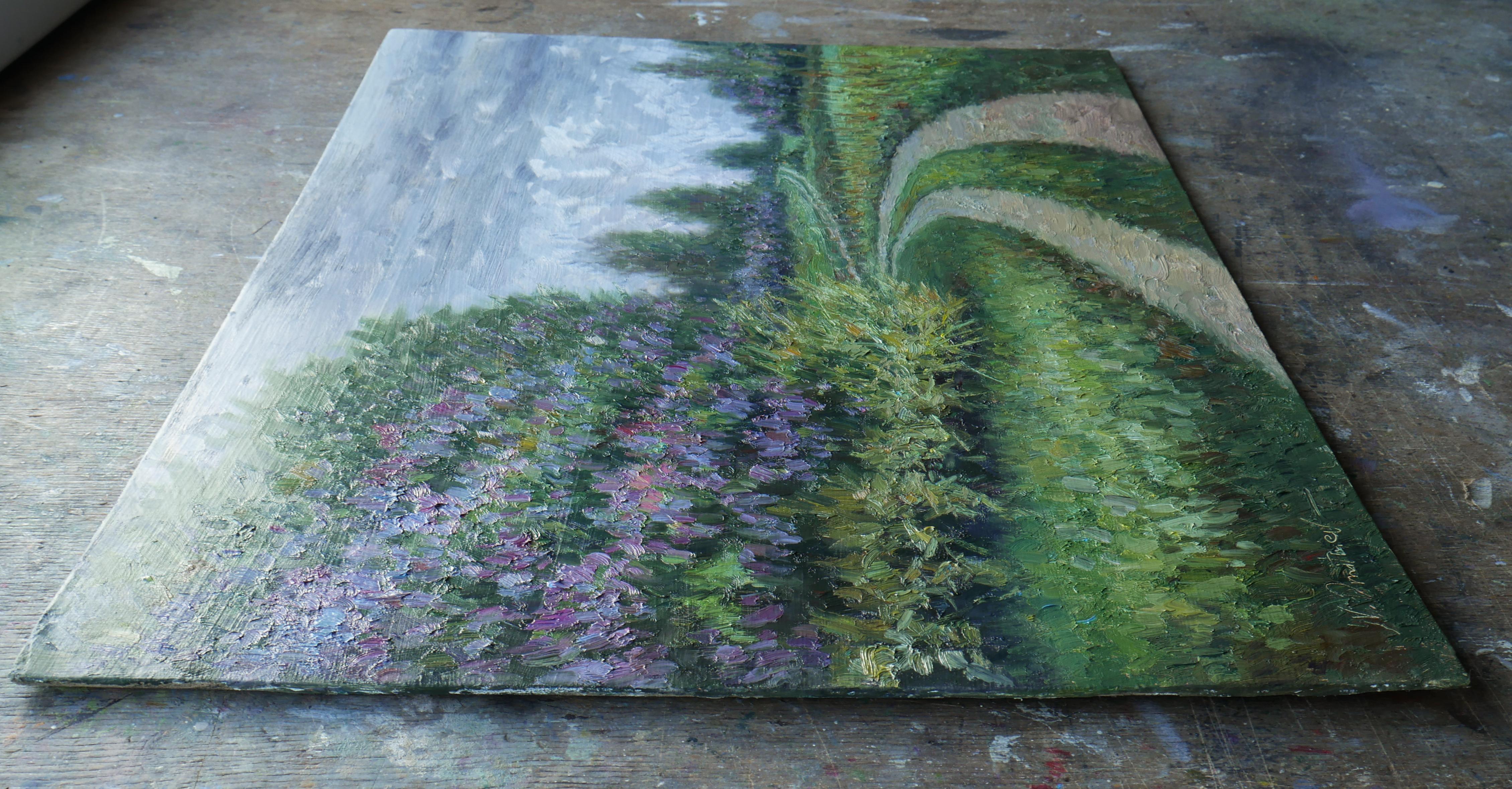 Flieder Road – Frühlings-Landschaftsgemälde (Impressionismus), Painting, von Nikolay Dmitriev