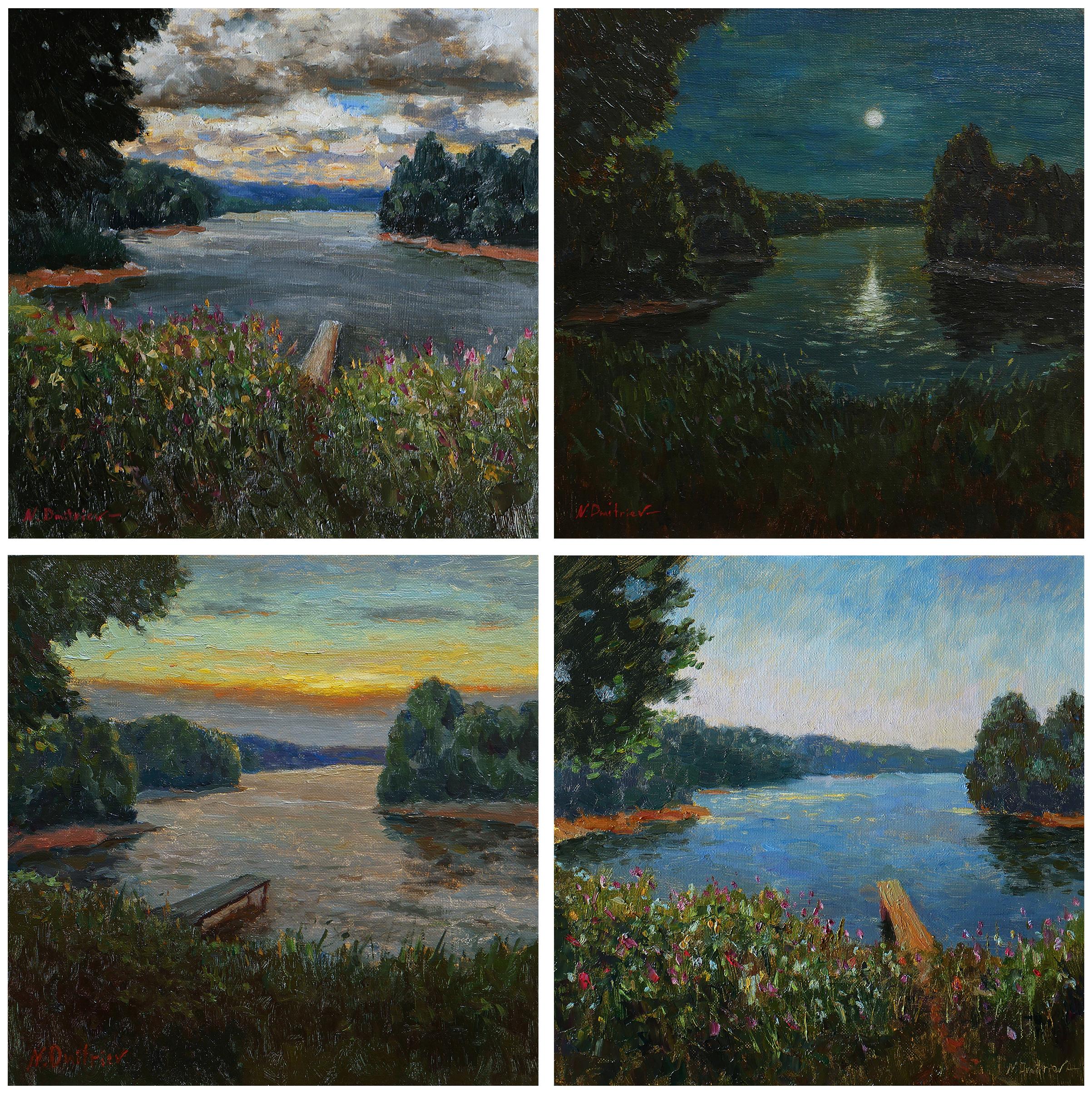 The Lunar Night - original summer landscape, painting For Sale 4