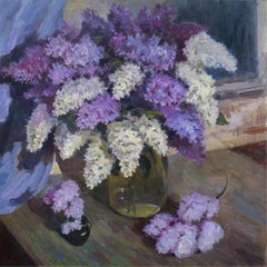 The Night Bouquet Of Lilacs - Flieder Stillleben Malerei