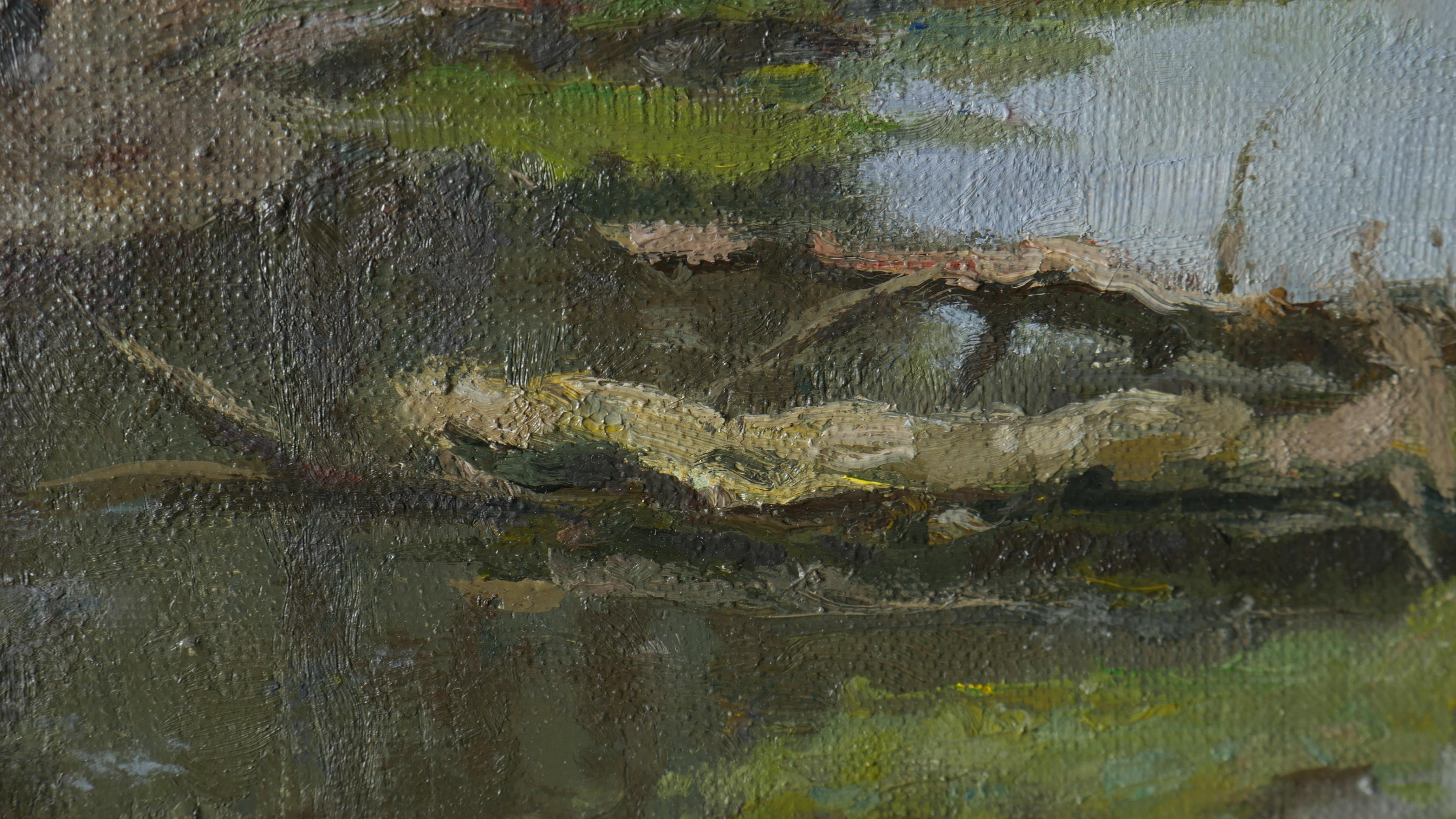 The Old Willow - river landscape painting For Sale 6