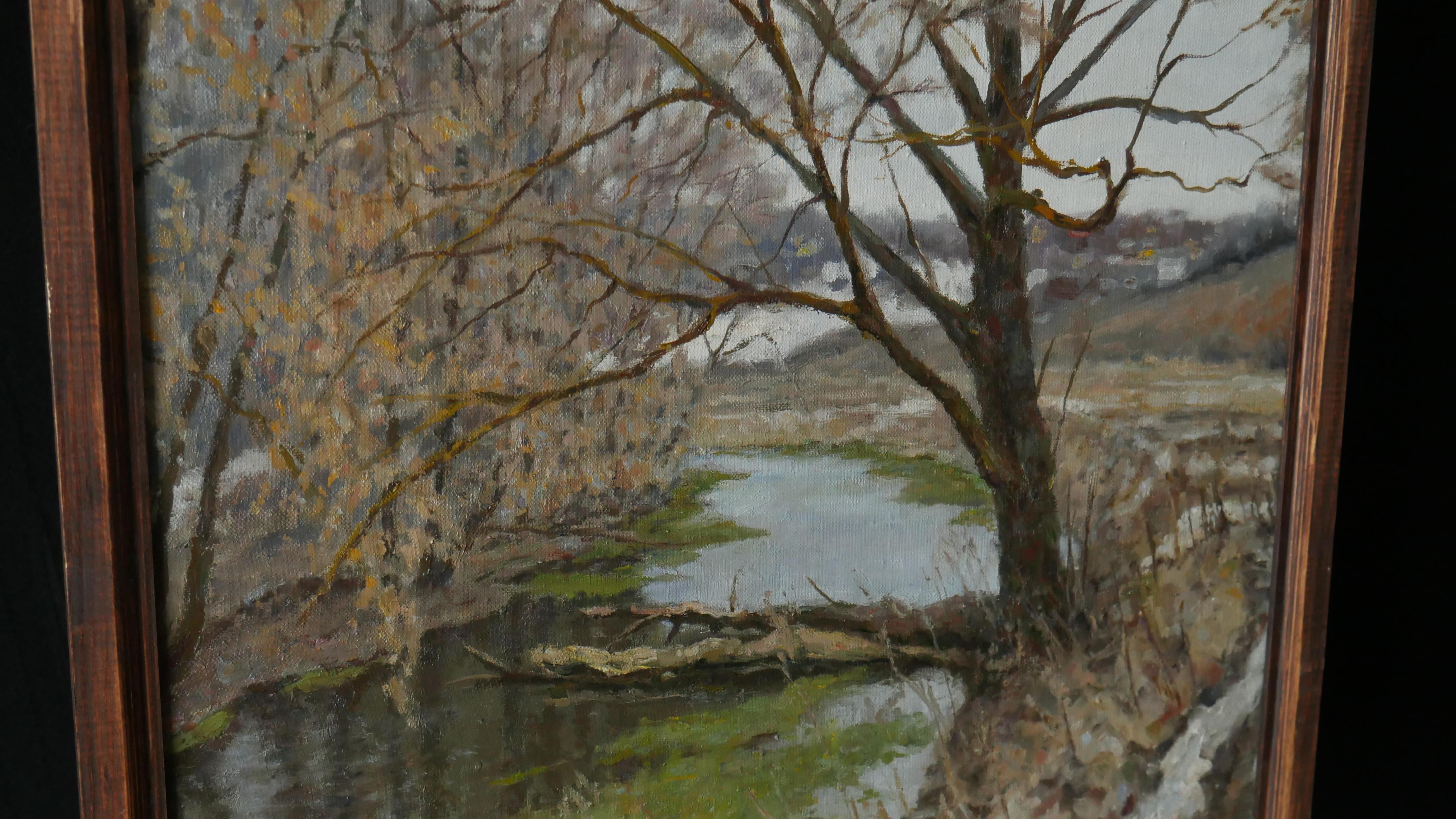 The Old Willow – Flusslandschaftsgemälde (Impressionismus), Painting, von Nikolay Dmitriev