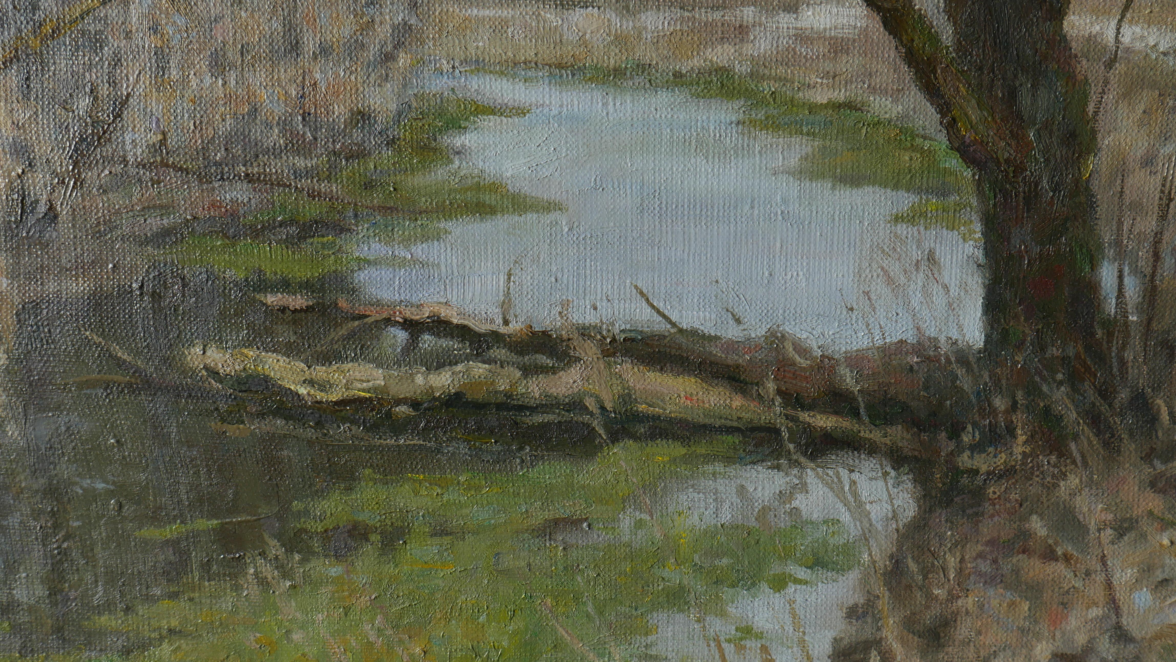 The Old Willow - river landscape painting For Sale 3