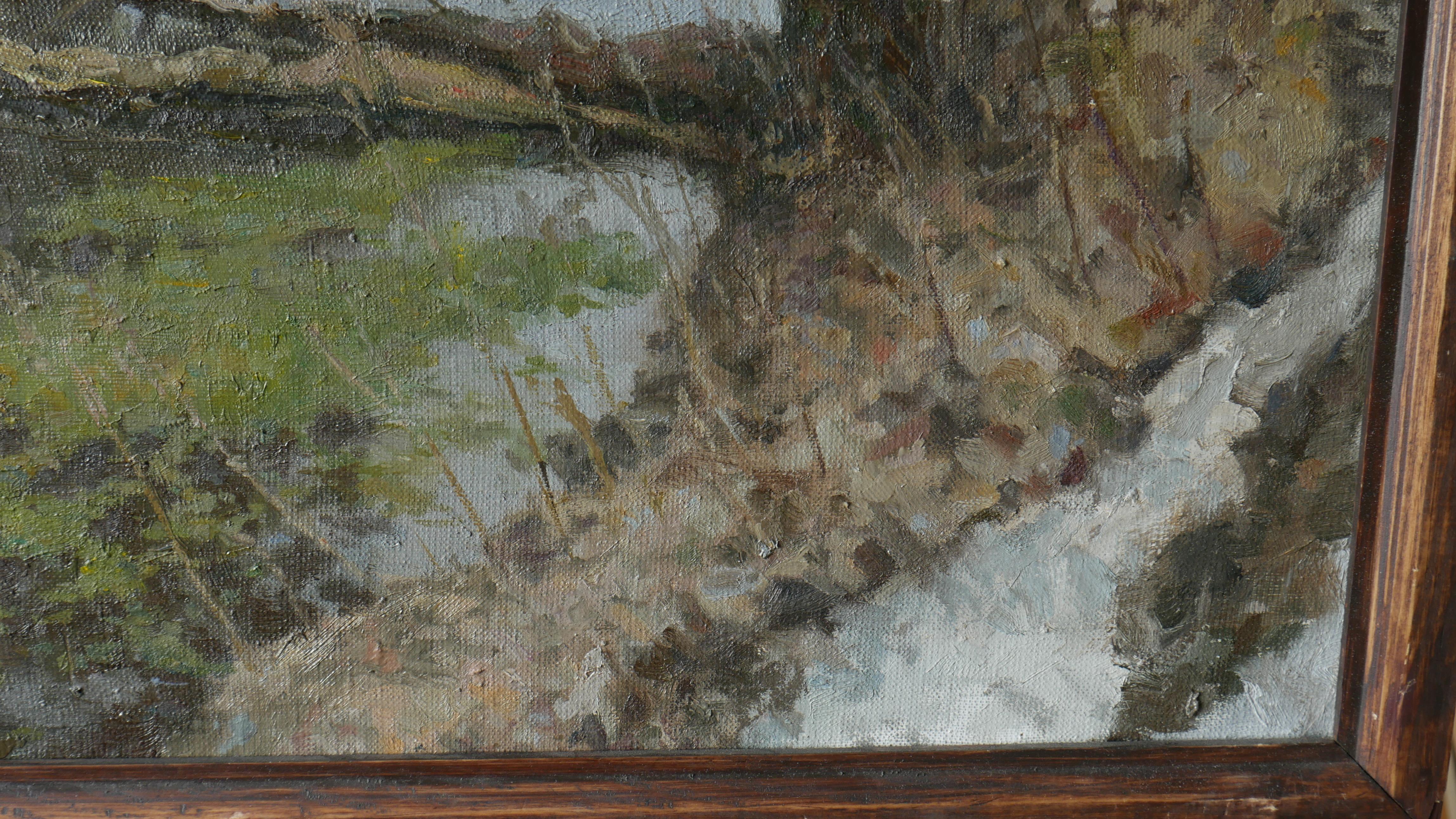 The Old Willow - river landscape painting For Sale 5