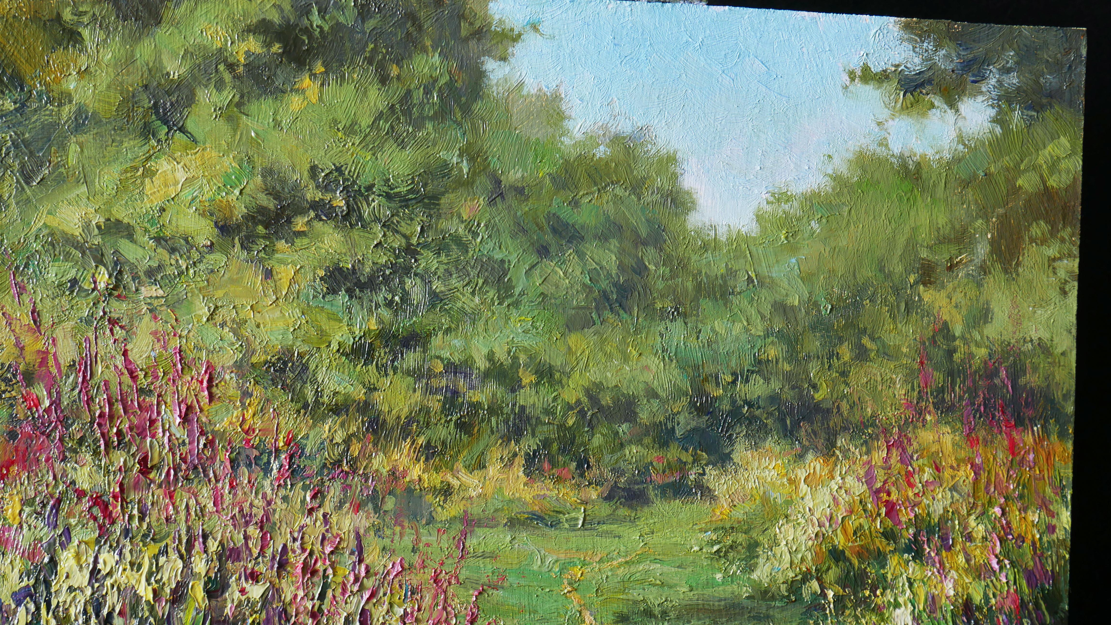 The Path Towards Summer. Ölgemälde (Schwarz), Landscape Painting, von Nikolay Dmitriev