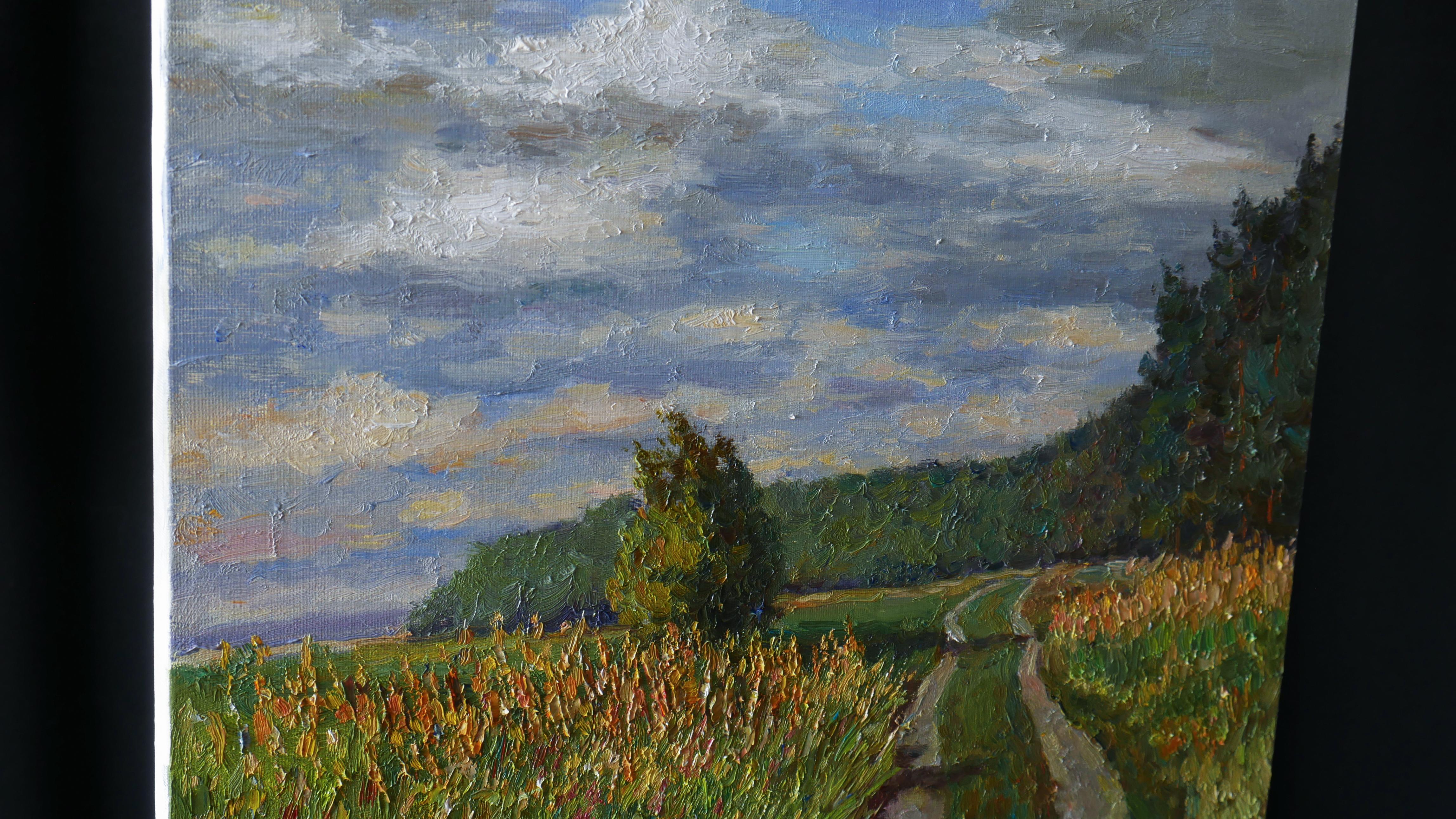 The Path Under The Clouds. Ölgemälde (Impressionismus), Painting, von Nikolay Dmitriev