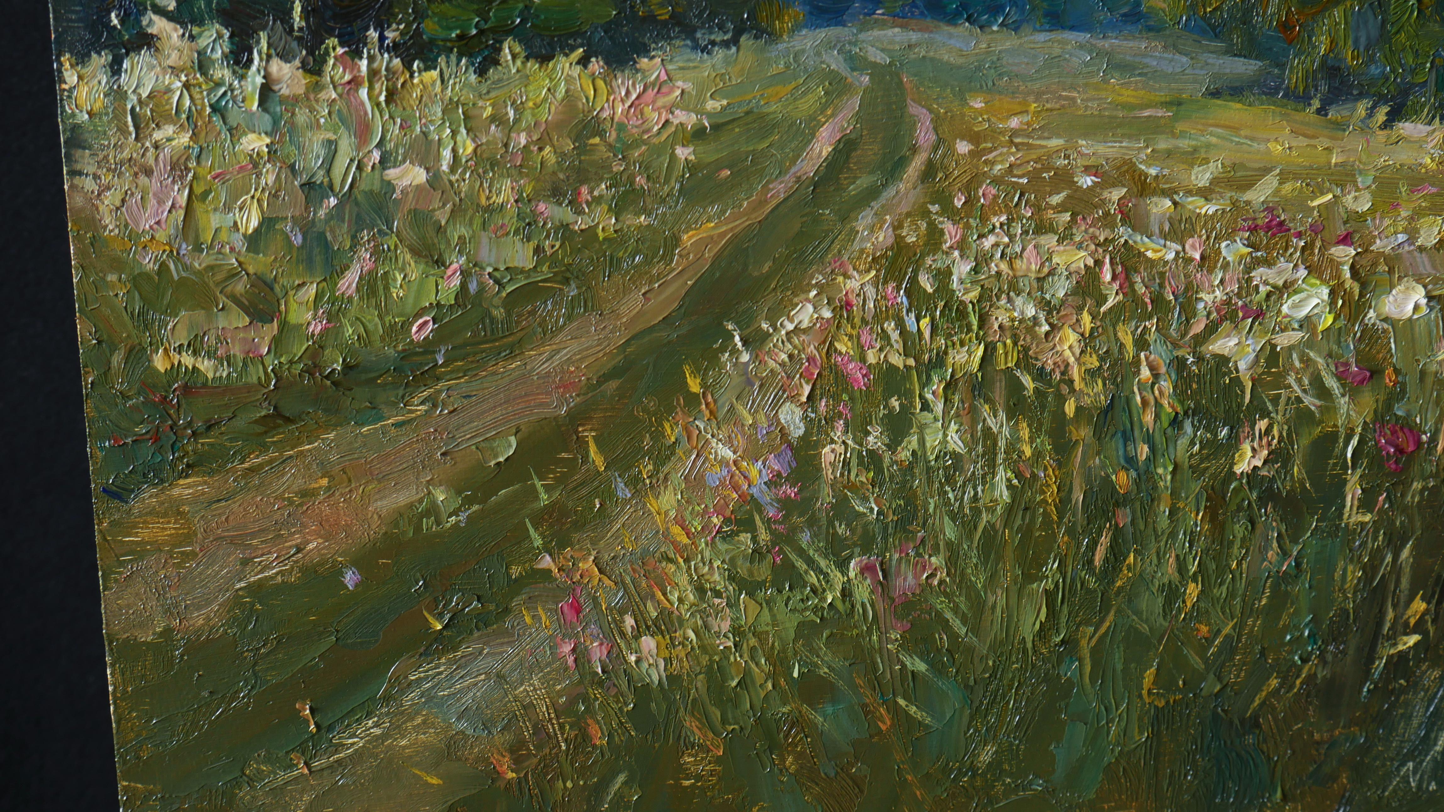 La sera d'estate. Pittura ad olio in vendita 1