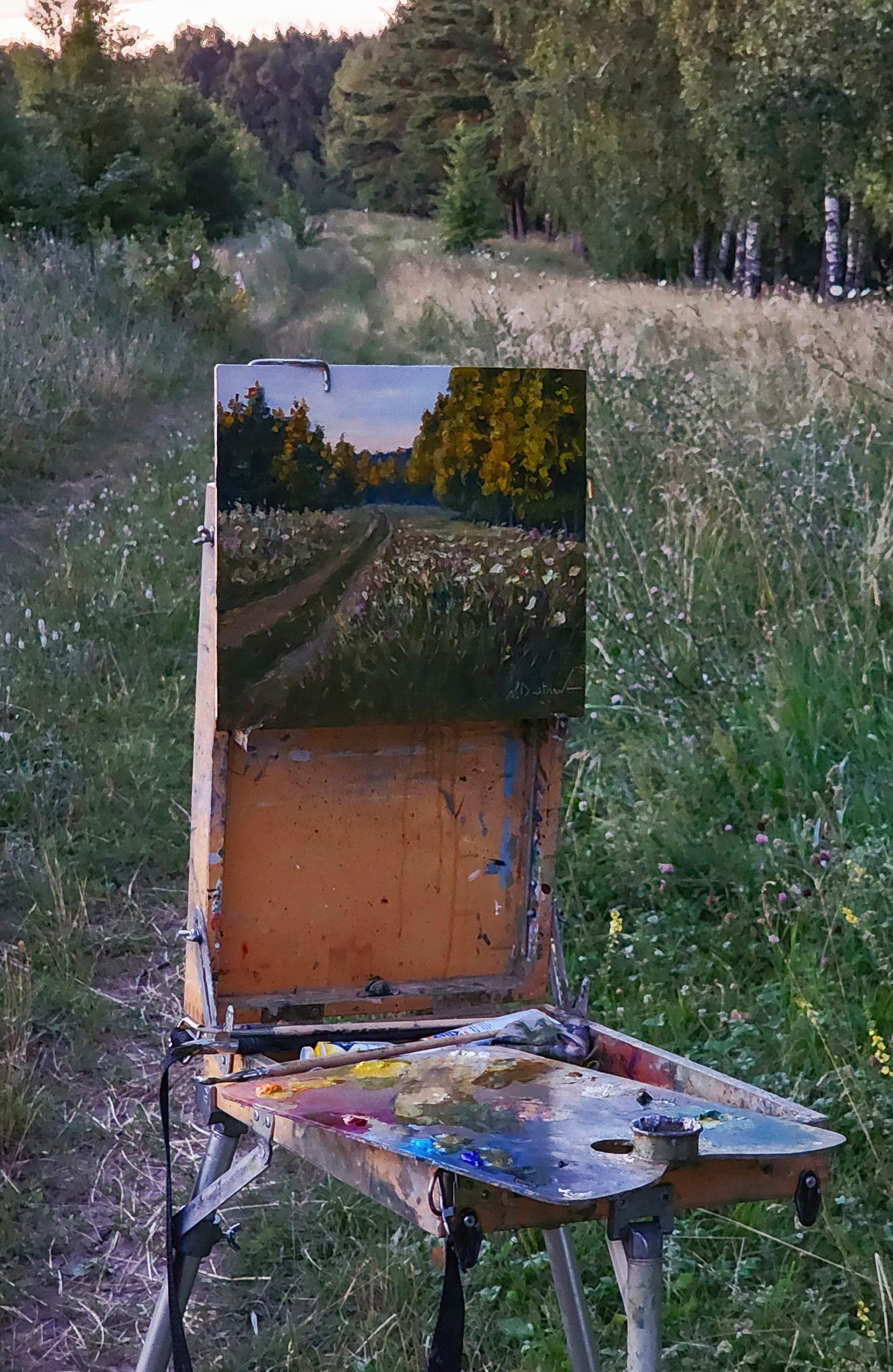 La sera d'estate. Pittura ad olio in vendita 3