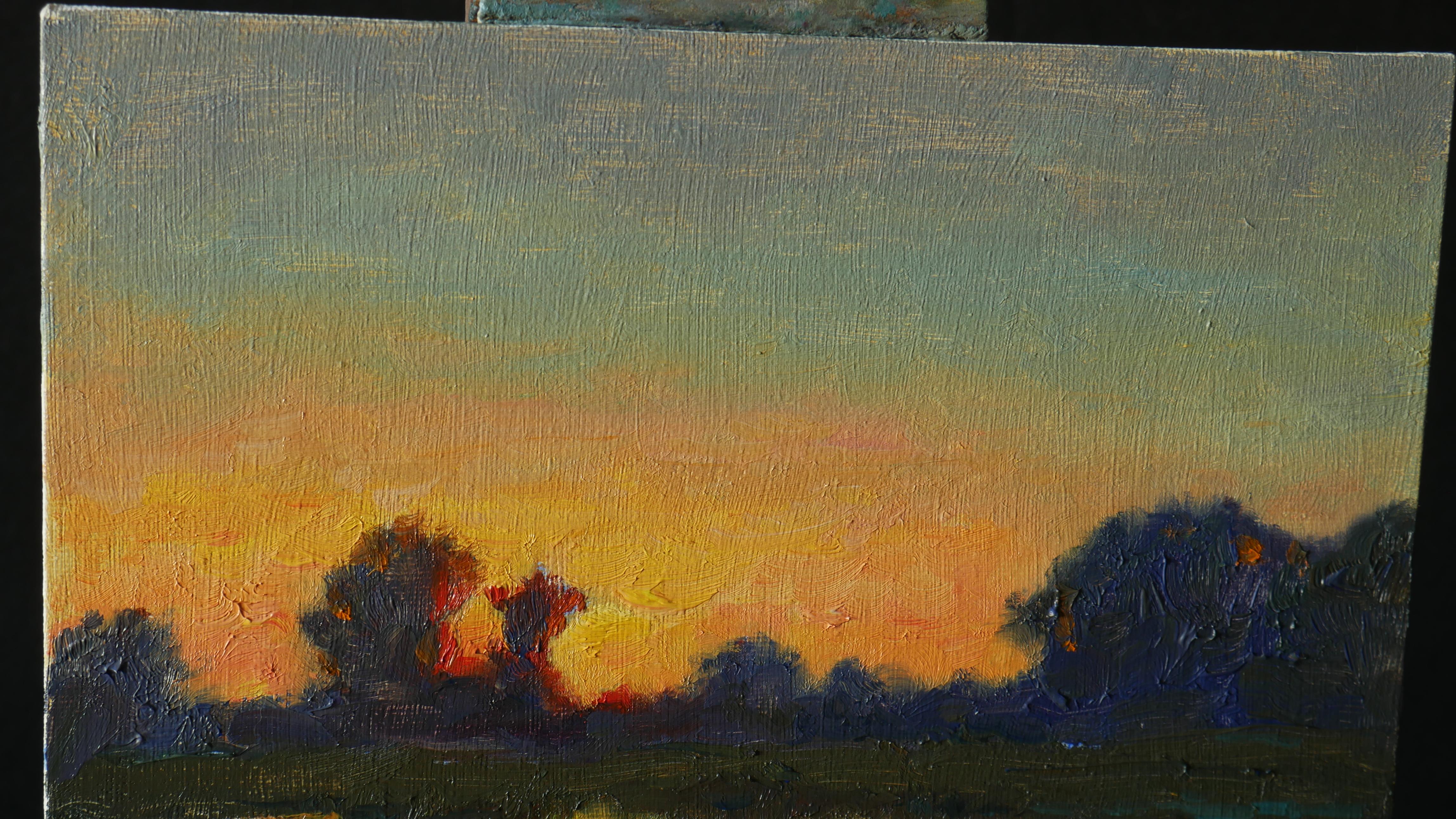 The Summer Sun - original sunny landscape, painting For Sale 1
