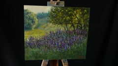 La soirée d'été ensoleillée. Fleurs de Sage - peinture d'été