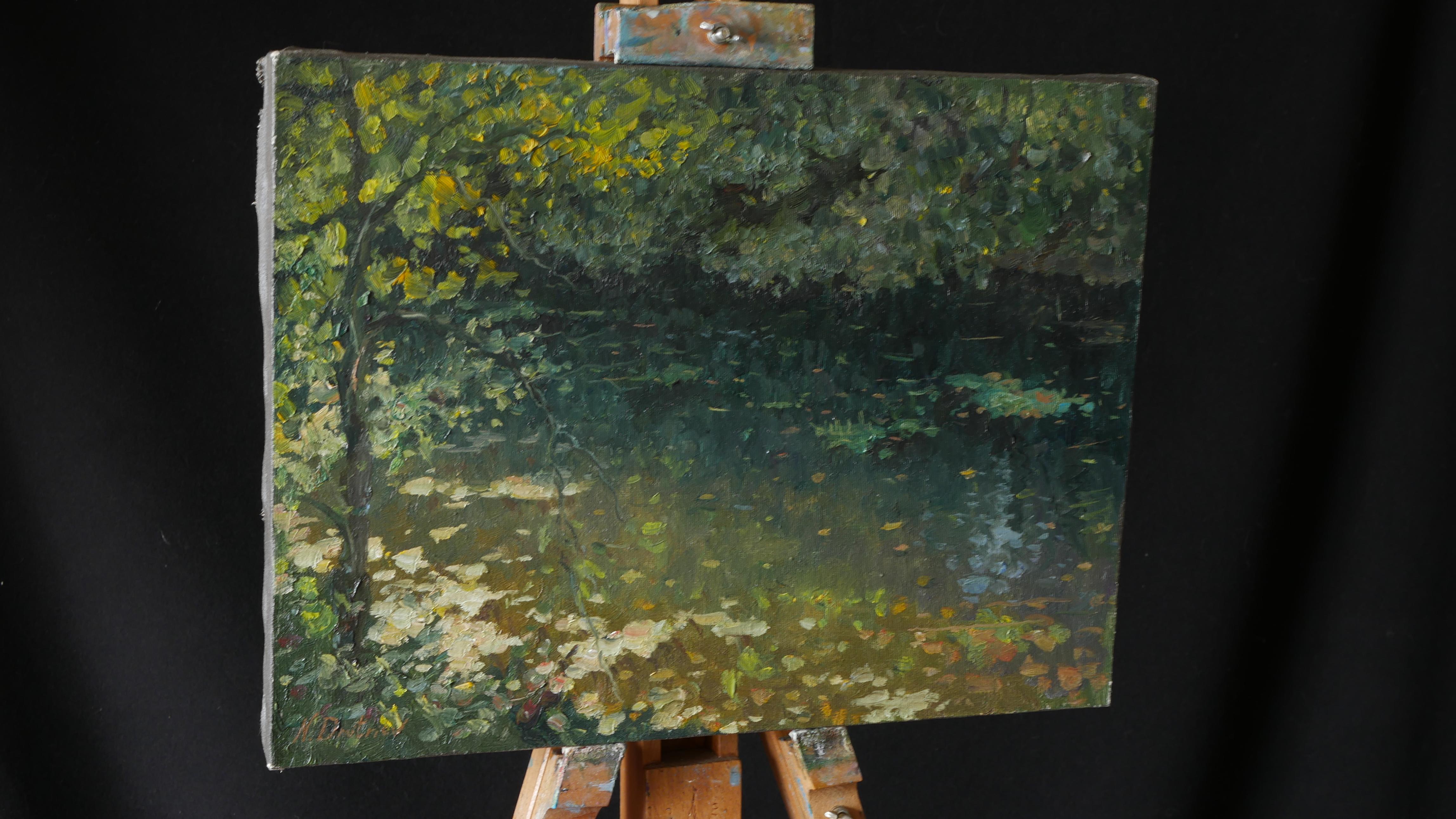 The Sunny Water - peinture de paysage fluvial - Painting de Nikolay Dmitriev