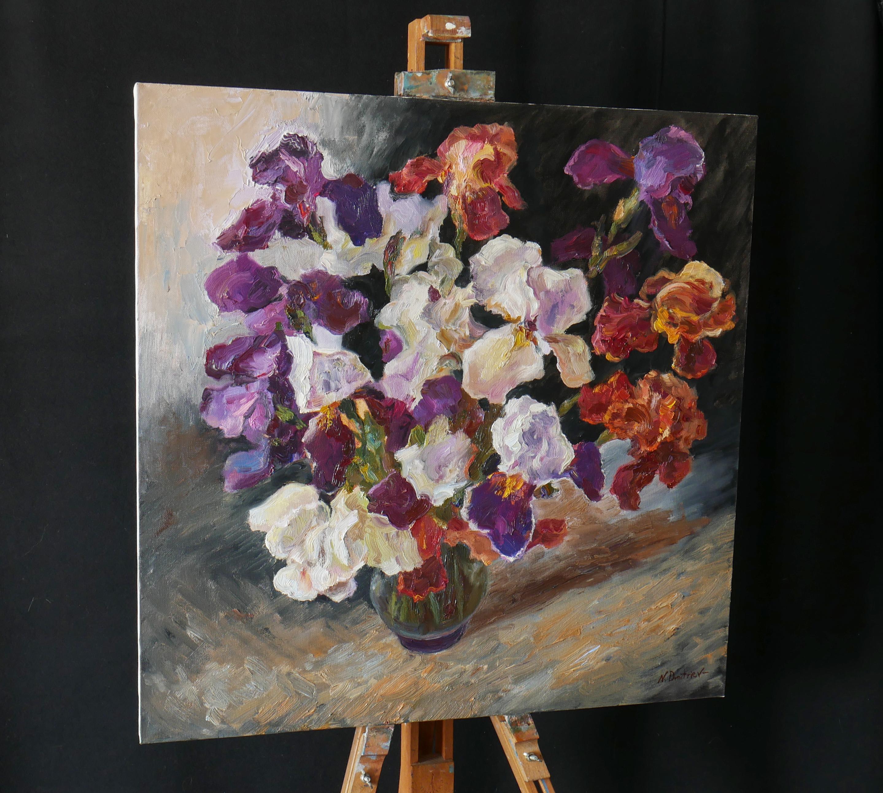 Velvet Iris Symphony - Painting by Nikolay Dmitriev