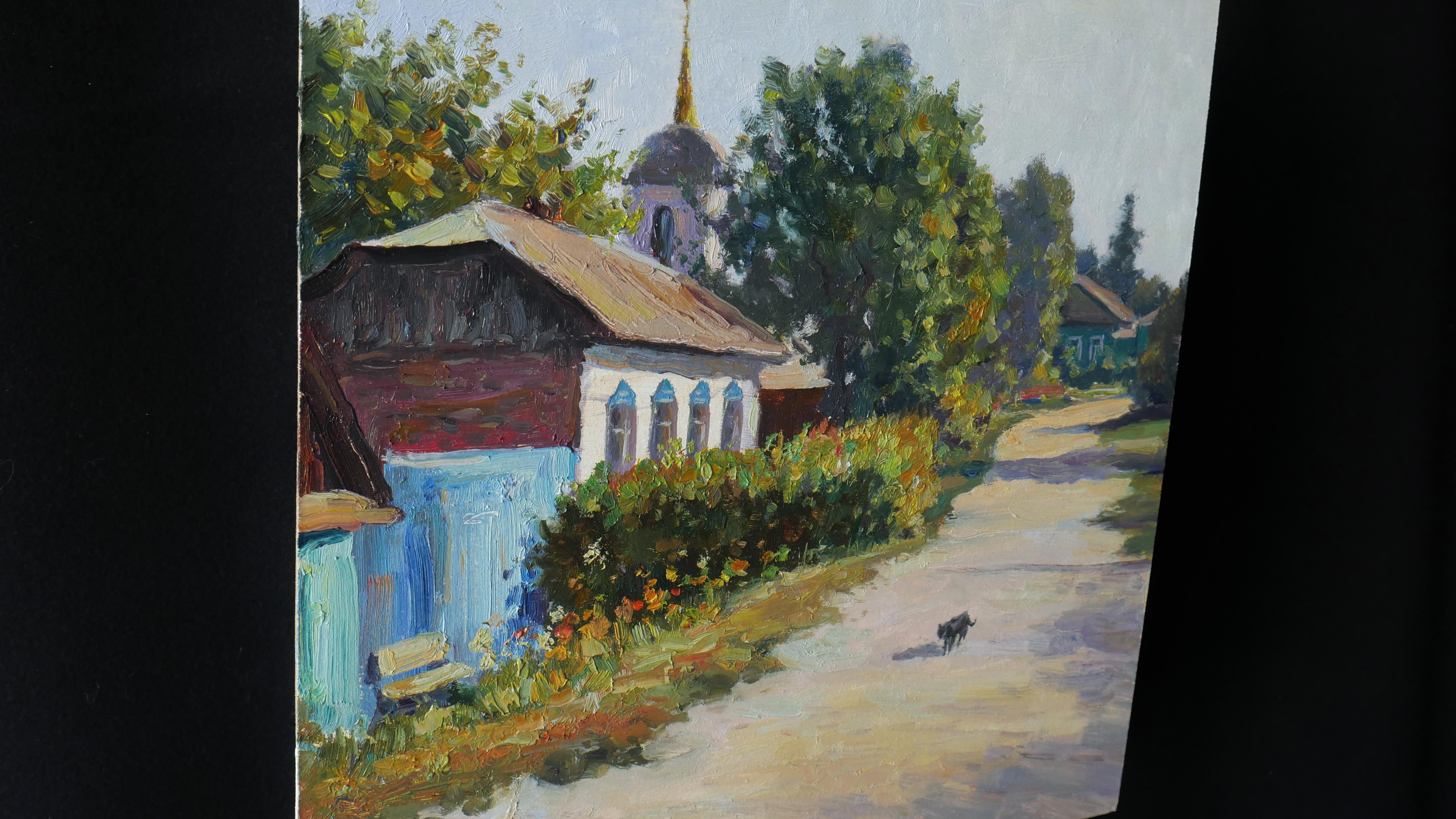 Cálido día de septiembre - Landscape Painting Gris de Nikolay Dmitriev