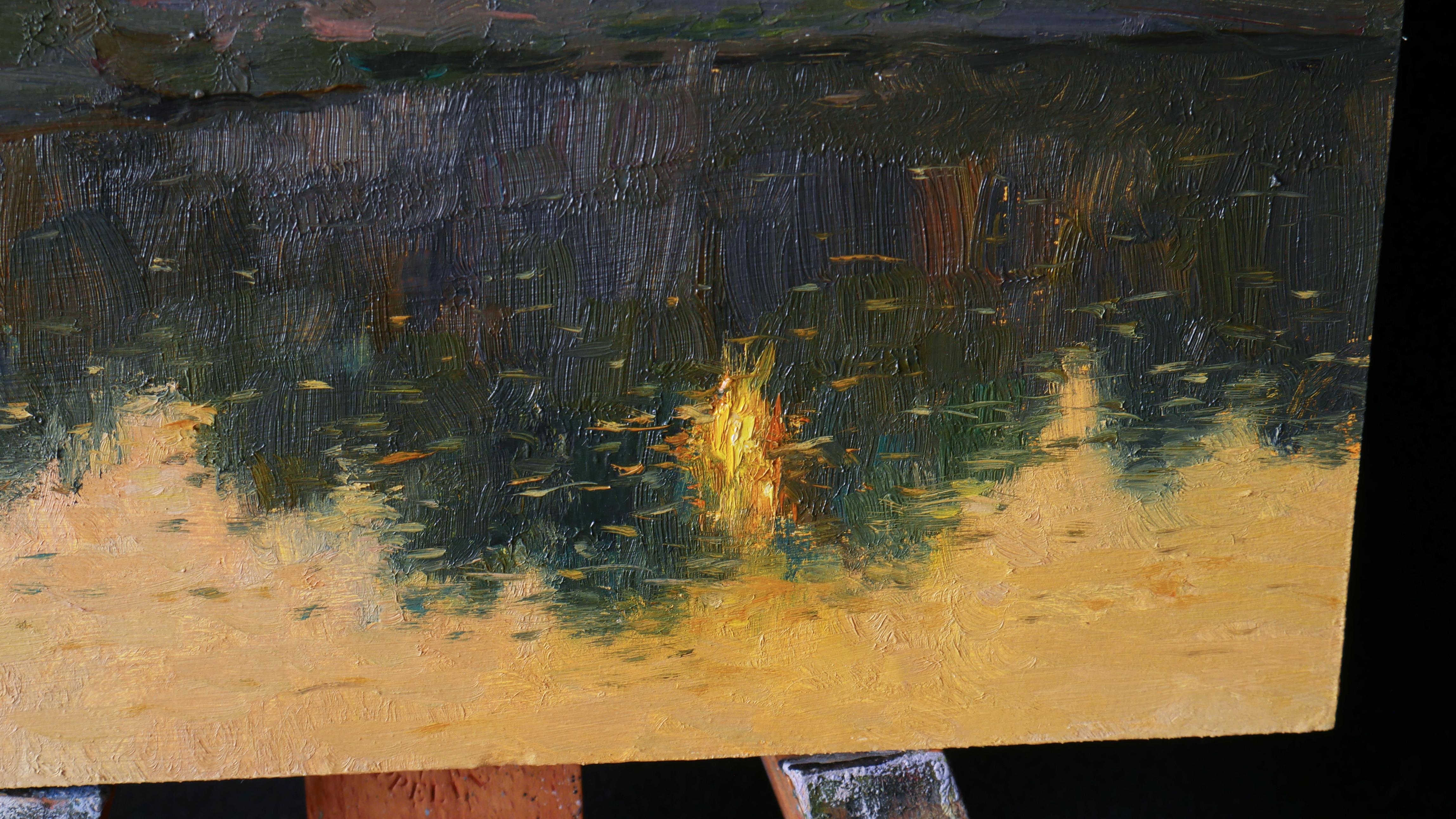 Cálida puesta de sol -  paisaje impresionista, pintura en venta 1