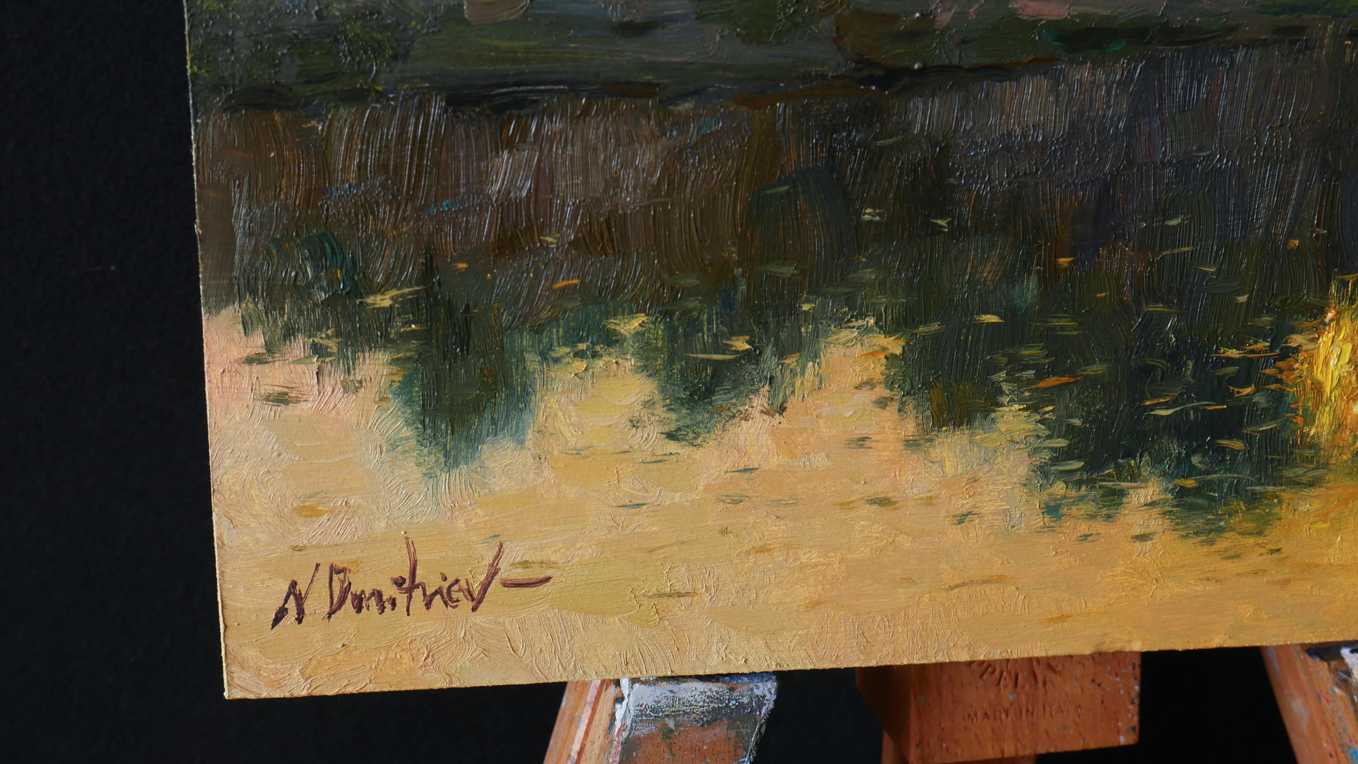 Cálida puesta de sol -  paisaje impresionista, pintura en venta 2
