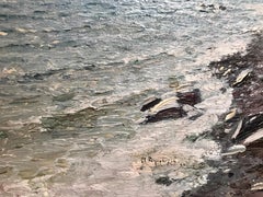 Impressionist Marine Oil Painting of a Yacht at Sea