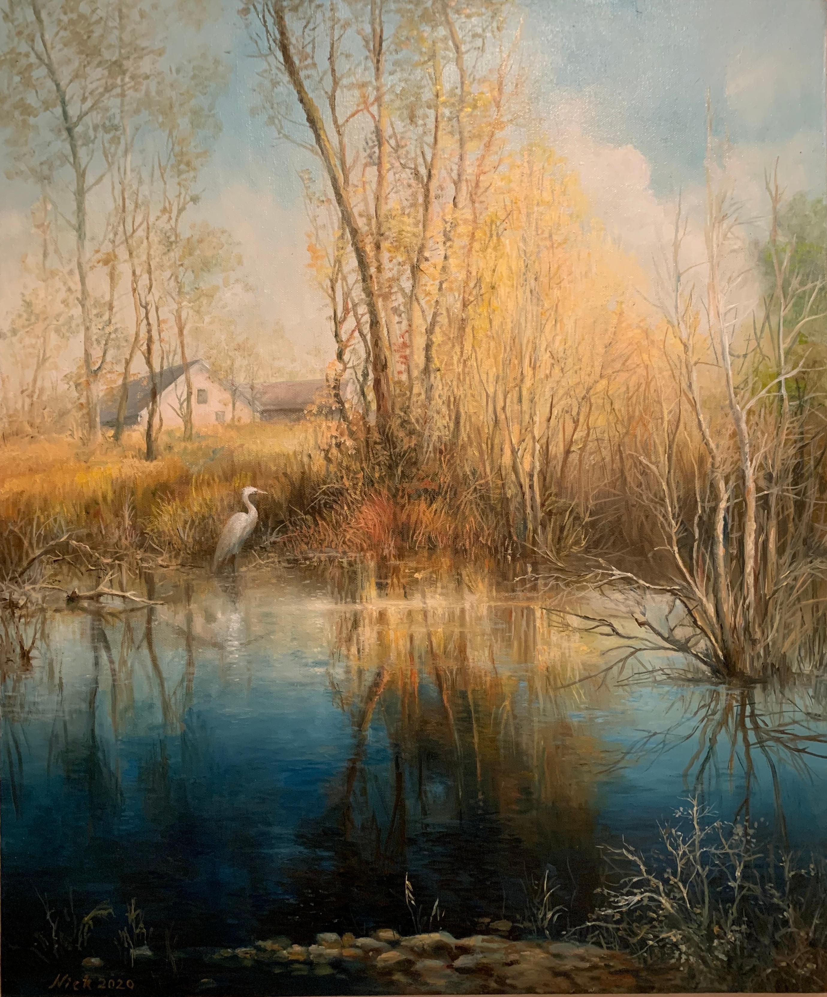Nikolay Rizhankov Landscape Painting - Early Spring, Oil Painting