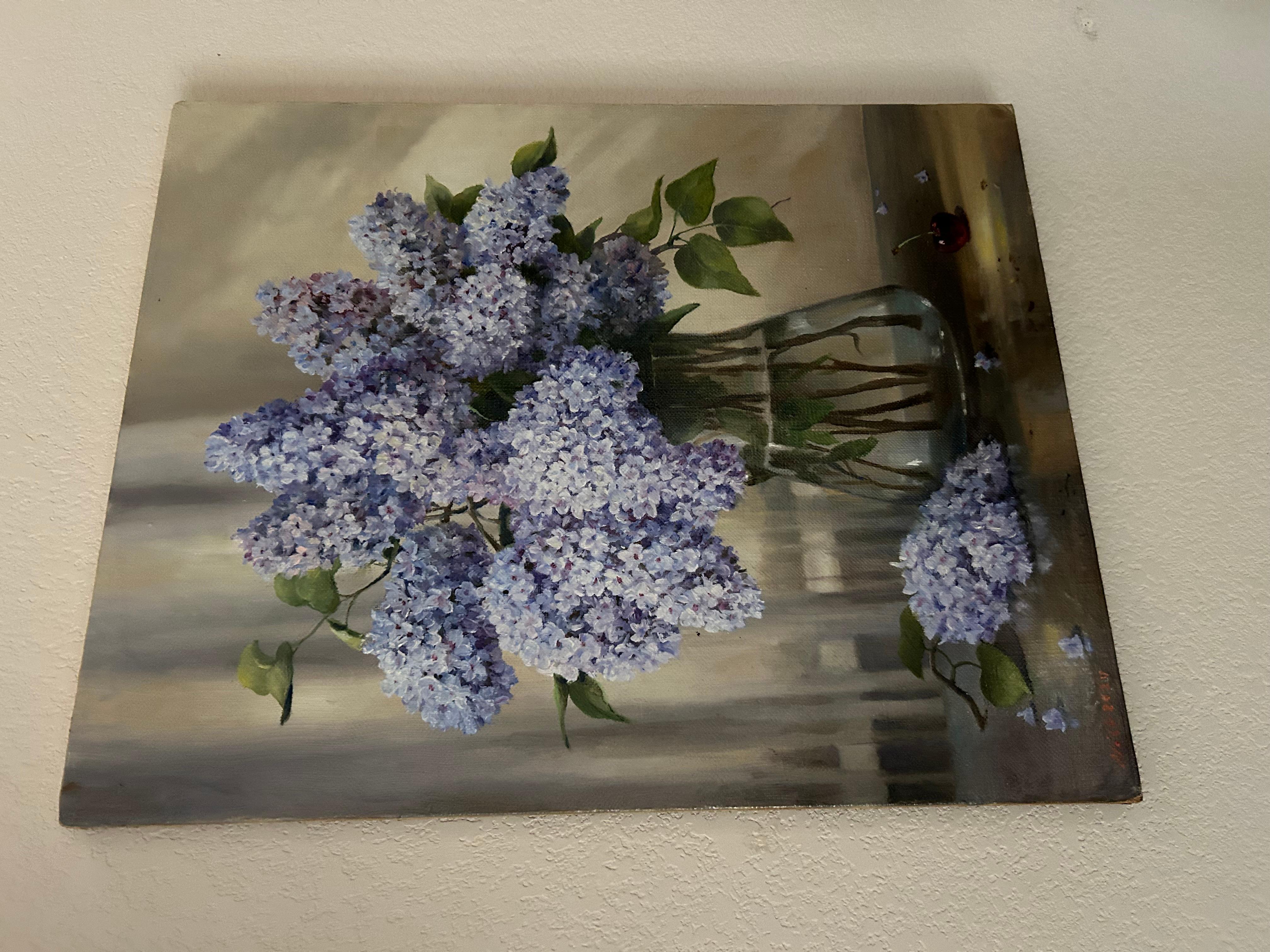 Natura morta di primavera, pittura a olio - Painting Contemporaneo di Nikolay Rizhankov