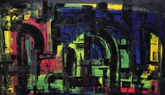 Stadt 13. 1966, Papier, Monotypie, Firnis, 47x77 cm