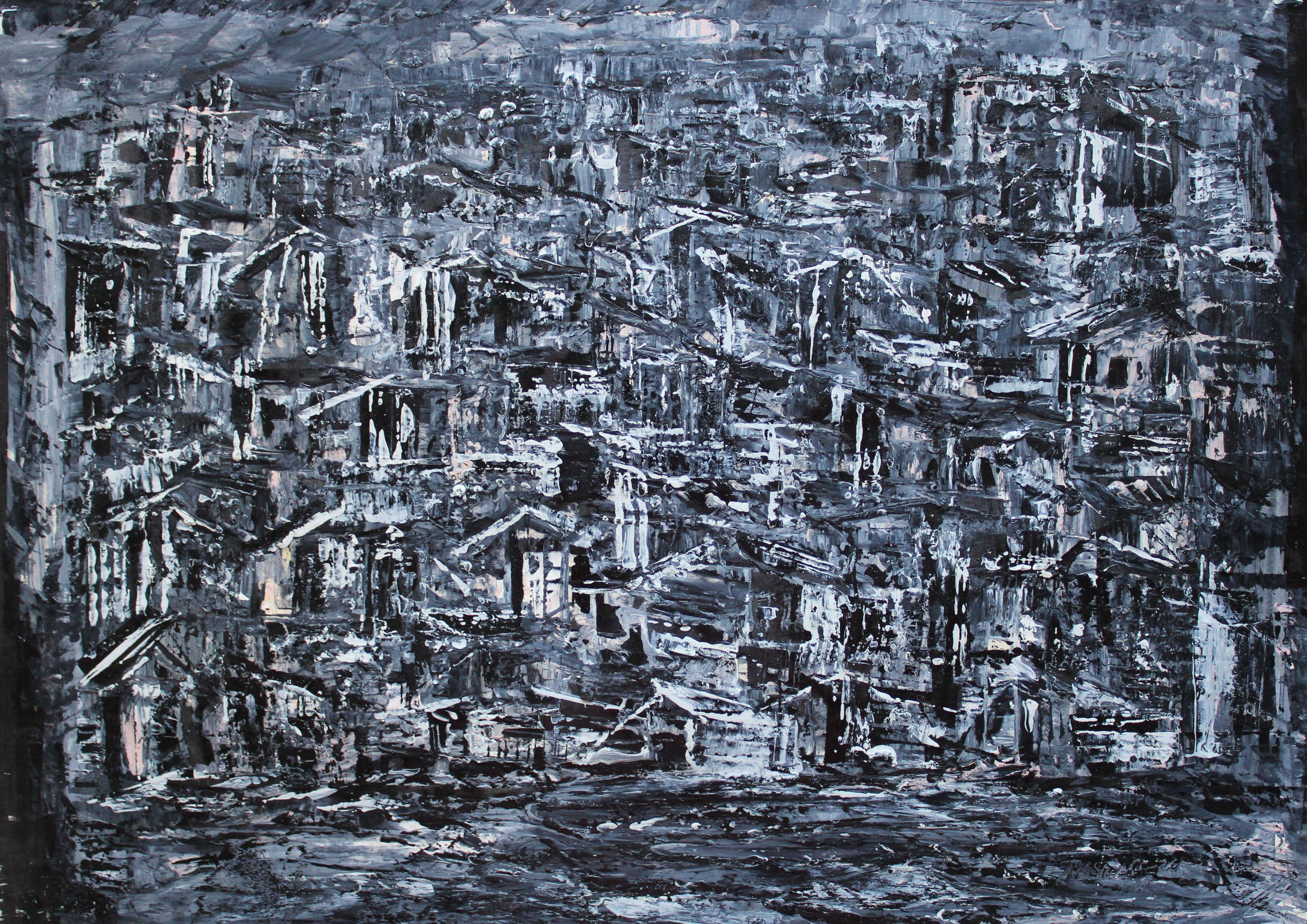 City 7. 1964, paper, monotype, 44x63 cm