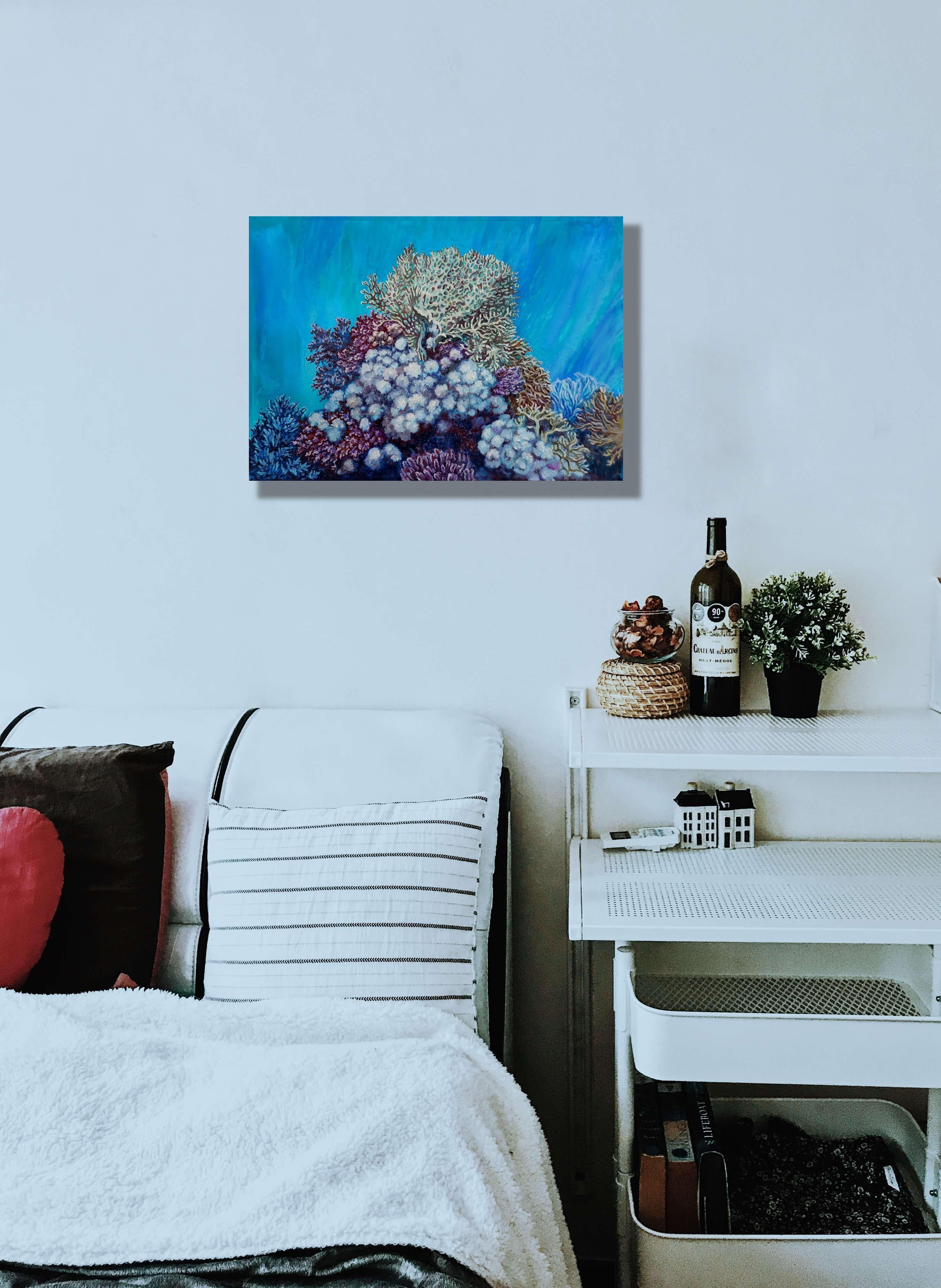 coral paintings on canvas