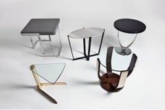 Nikolska, Mesa auxiliar de palisandro, pan de plata patinado a mano y cristal