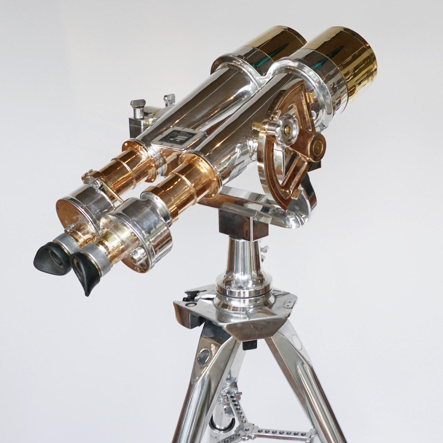 Nikon 20x120 WW11 Naval Binoculars Chromed Metal and Brass 13