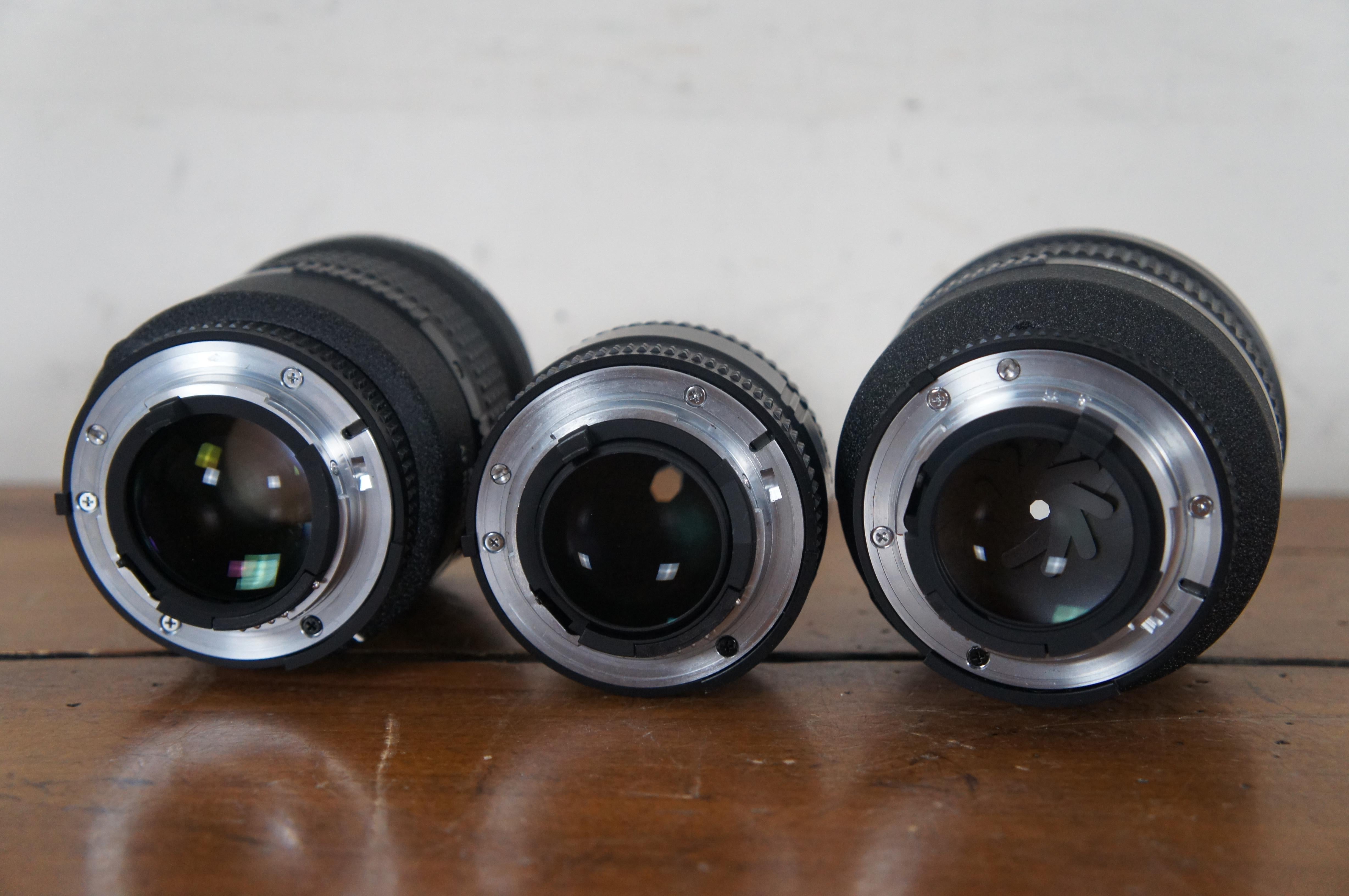 Nikon AF Nikkor Camera Lens Set 28mm 50mm 85mm Speedlight Flash & Case For Sale 5