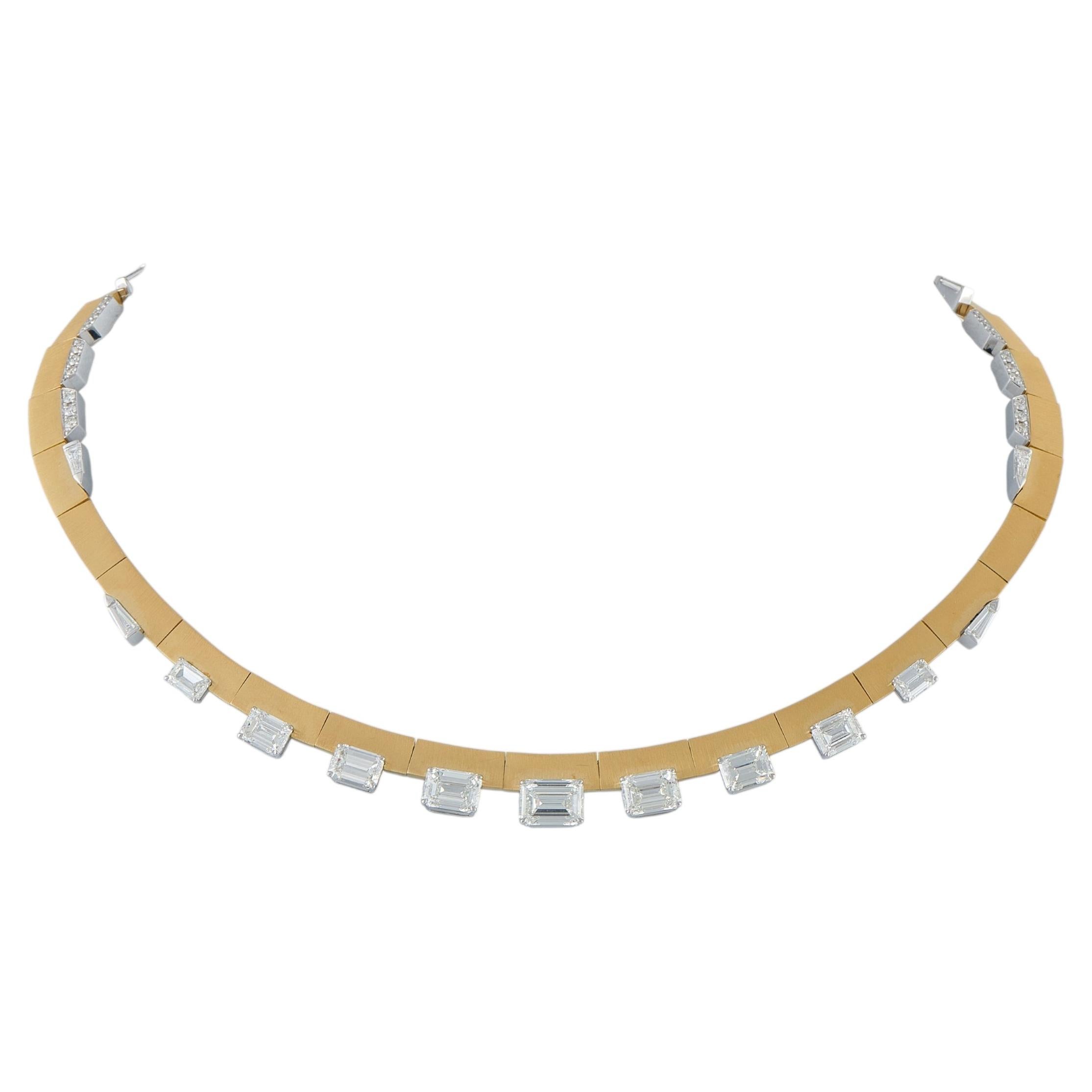 nikos koulis 18K Yellow Gold 11.64ct Diamond Choker Necklace NK17-060426