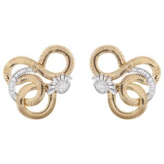 Nikos Koulis Pear White Diamond and Gold Earring