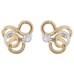 Nikos Koulis Pear White Diamond and Gold Earring