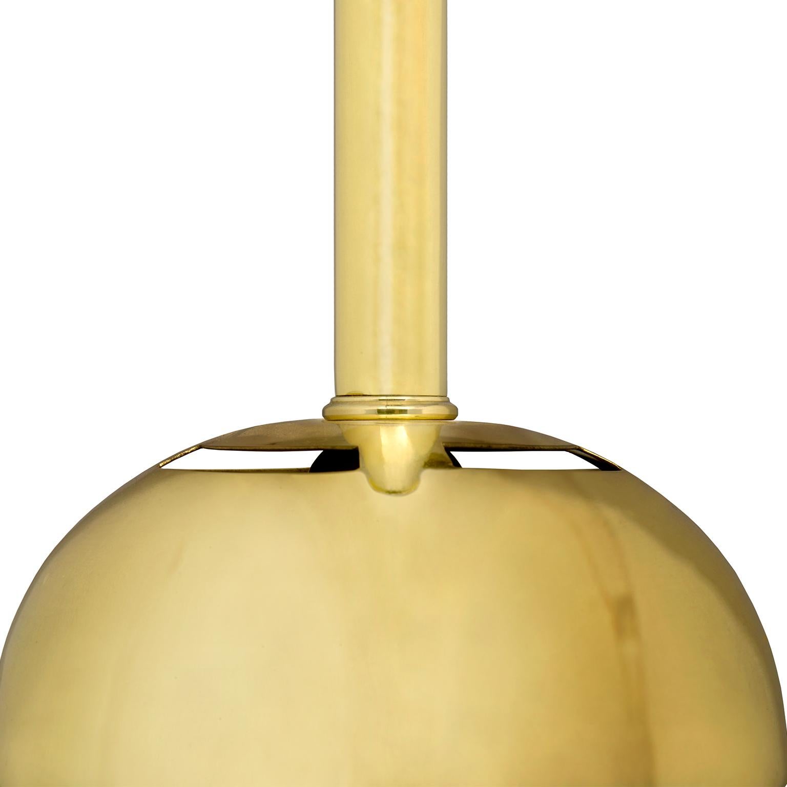 Modern Niku Pendant Light in Gold Plated Brass by Brabbu For Sale