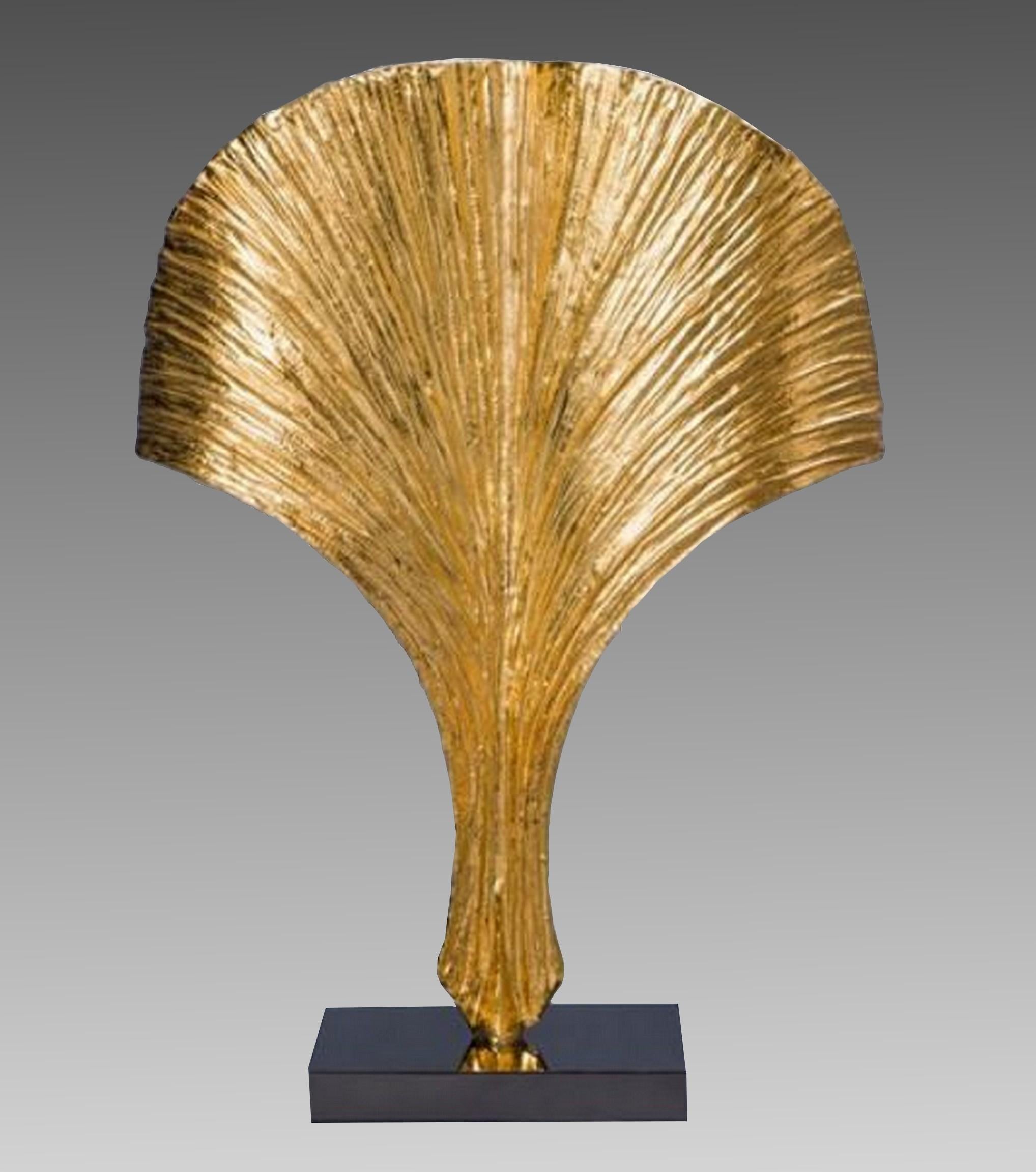 Gold Plate Nil Table Lamp by Christiane for Maison Charles, France, circa 1970