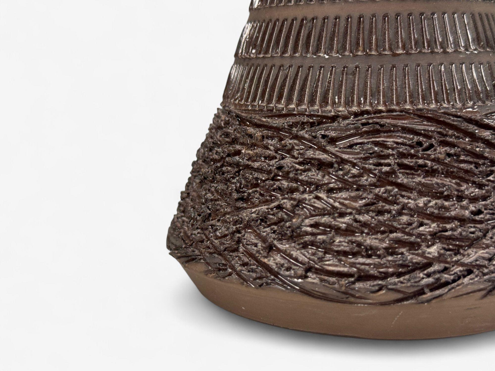 Céramique Nila Keramik, céramique brune, lampe de table, Suède, années 1970 en vente