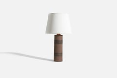 Lampe de bureau Nila Keramik, grès incisé, Alingss, Suède, années 1960