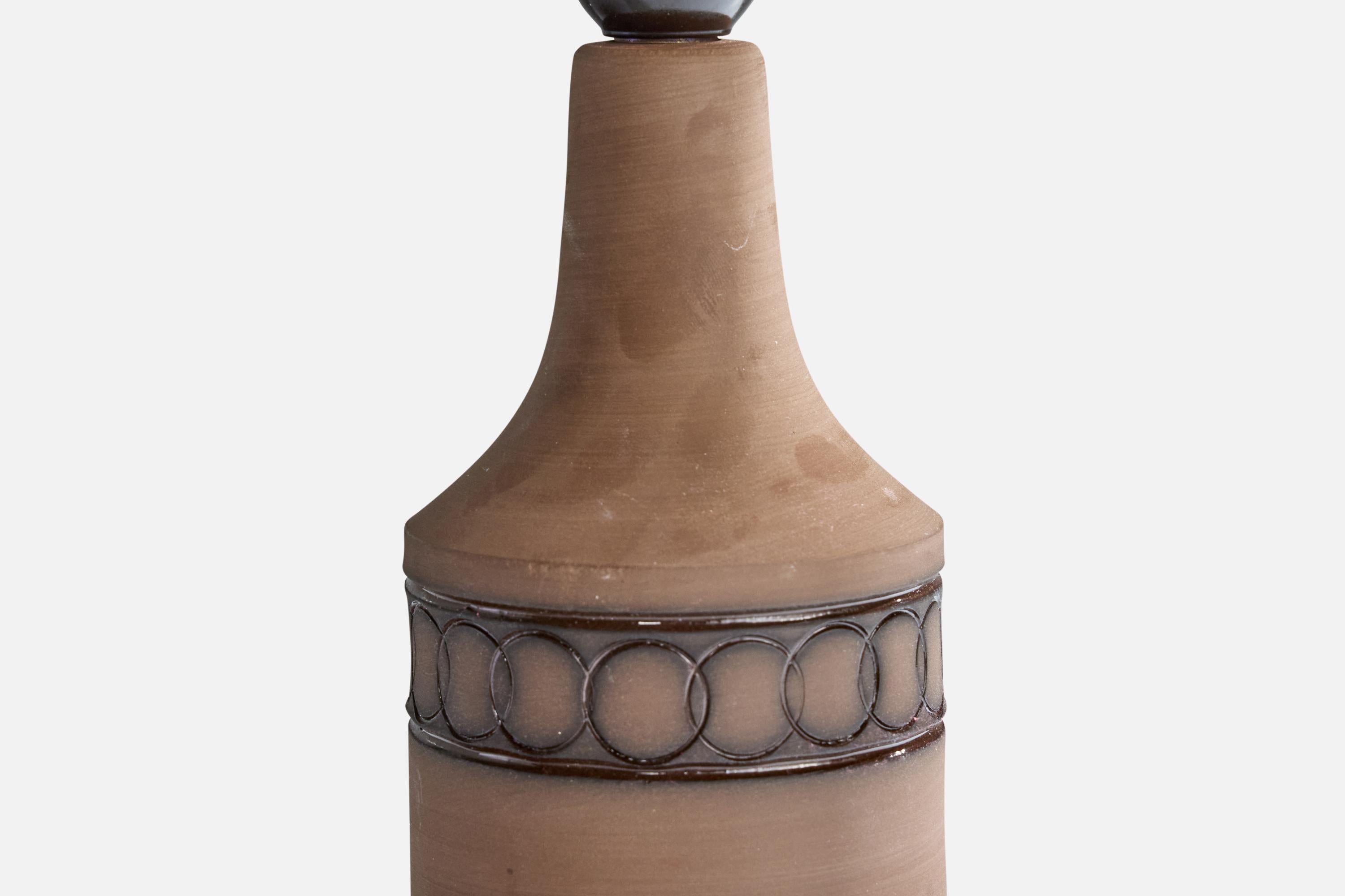 Nila Keramik, Tischlampen, Keramik, Stoff, Schweden, 1970er im Angebot 1