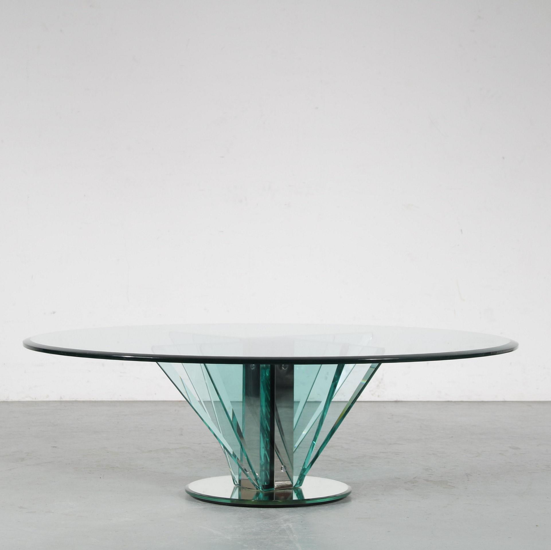 Nile Glass Coffee Table attributed to Pietro Chiesa for Fontana Arte, Italy 1970 1