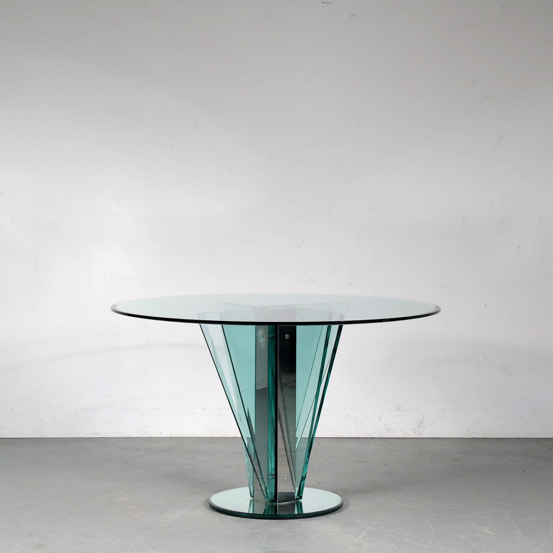 Nile Glass Table attributed to Pietro Chiesa for Fontana Arte, Italy 1970 For Sale 6