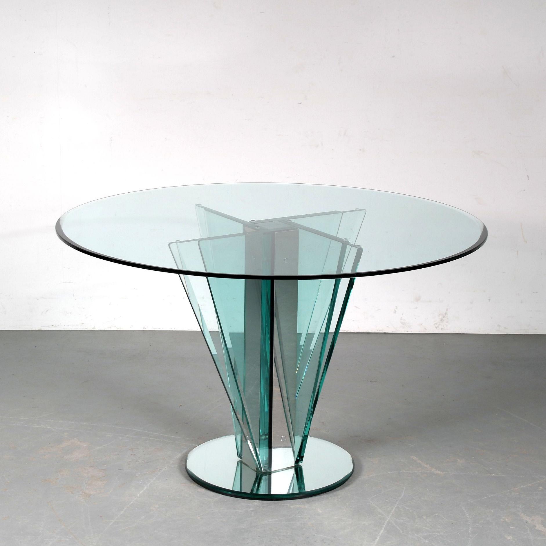 Italian Nile Glass Table attributed to Pietro Chiesa for Fontana Arte, Italy 1970 For Sale