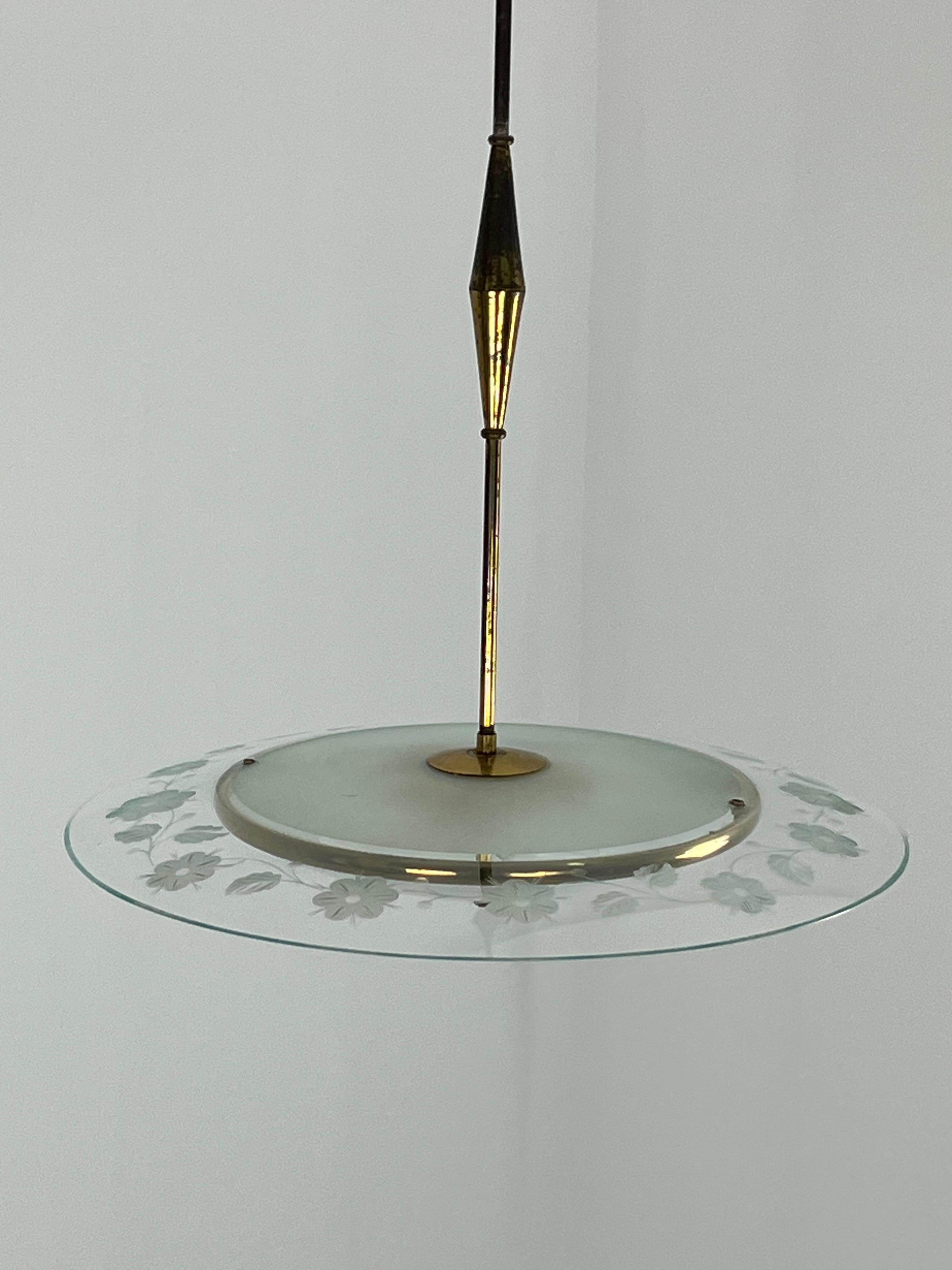 Lustre en verre de Murano & Greene Greene Attribué à Pietro Chiesa 1950s en vente 4