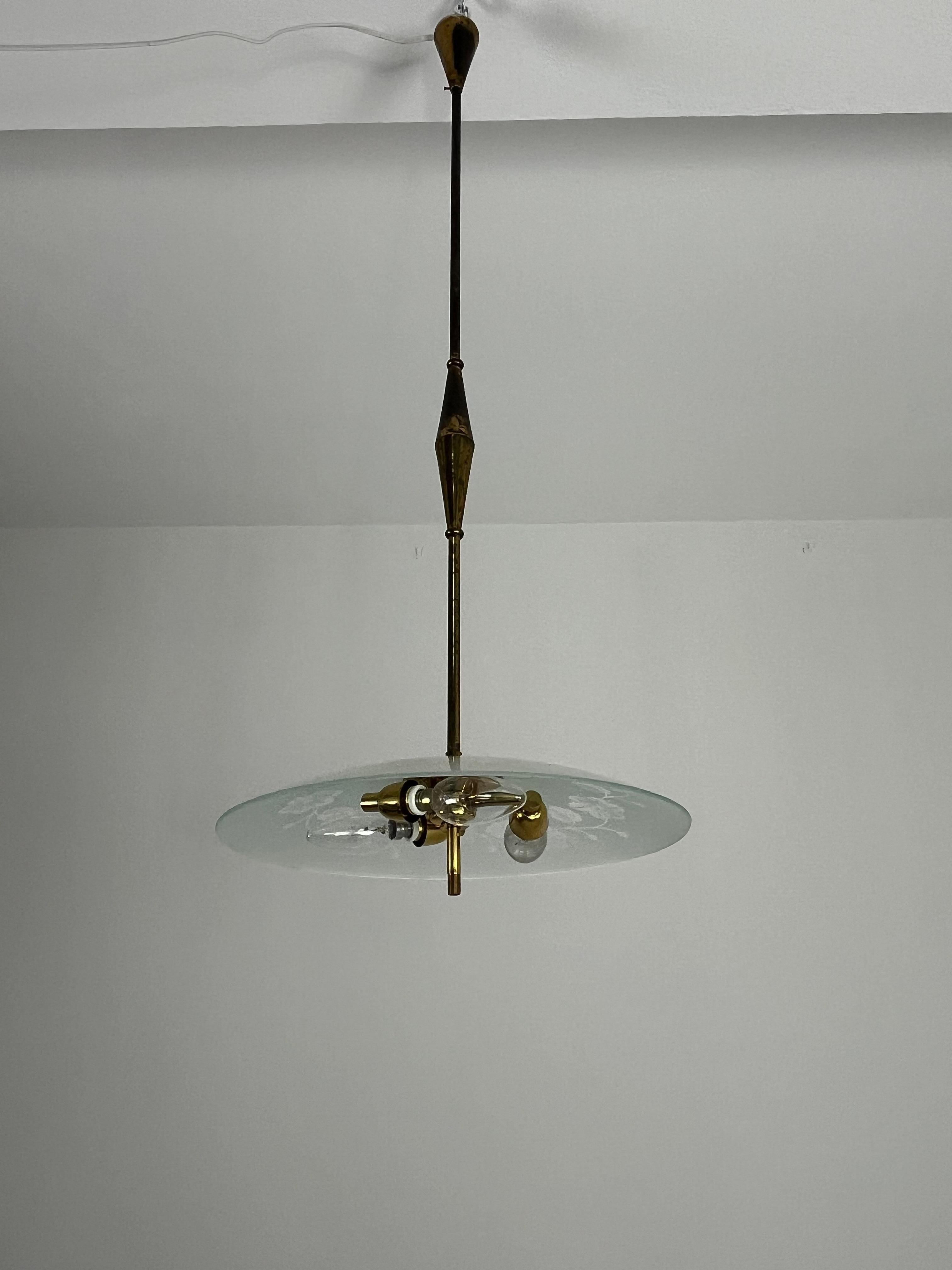 Lustre en verre de Murano & Greene Greene Attribué à Pietro Chiesa 1950s en vente 9