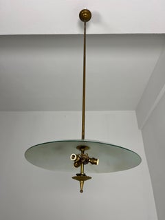 Nile Green Murano Glass Chandelier, Luigi Brusotti 1940s