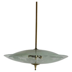 Lustre en verre de Murano vert Nile, Pietro Chiesa pour Fontana Arte 1950