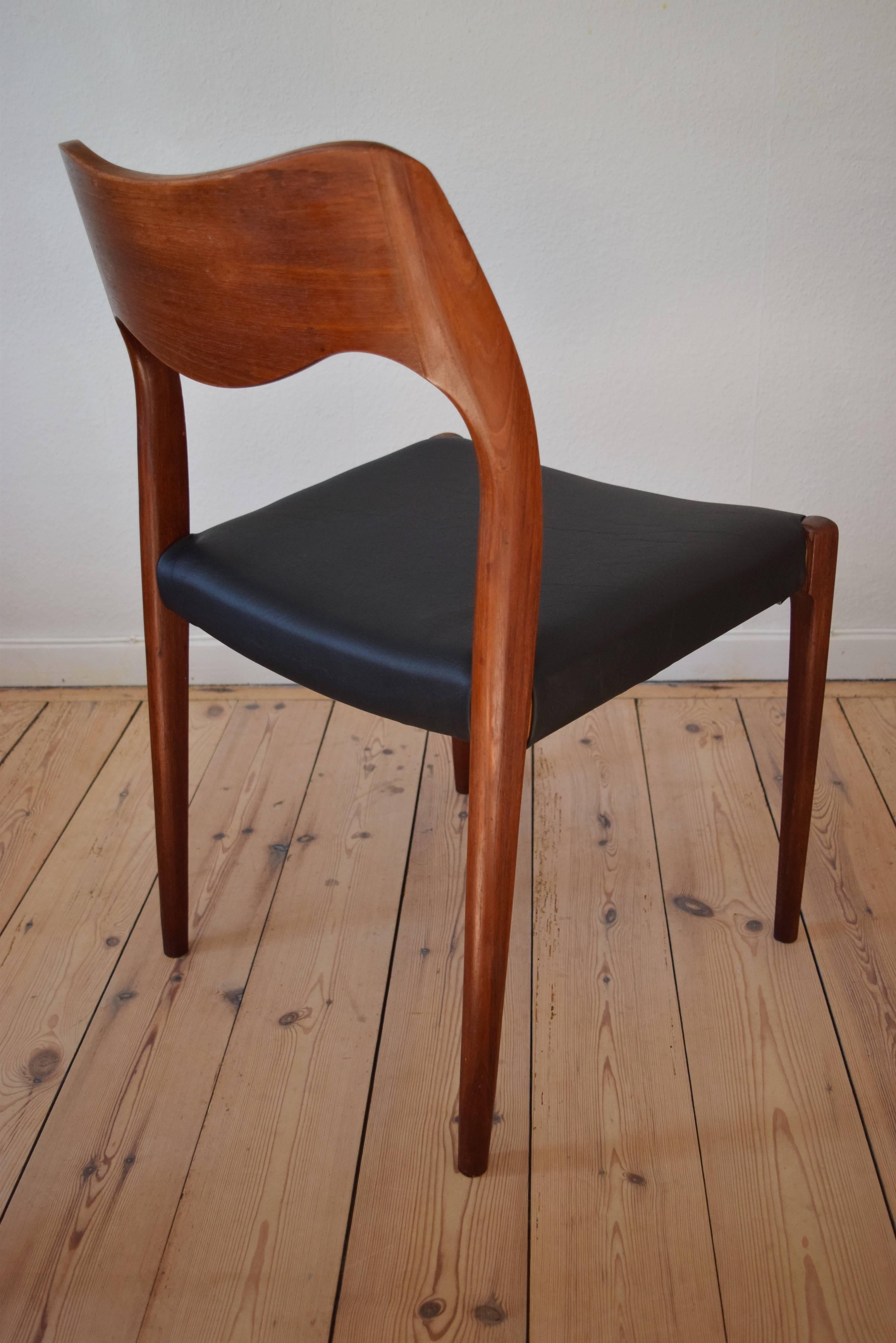 Mid-20th Century Niles O. Møller #71 Teak Dining Chair