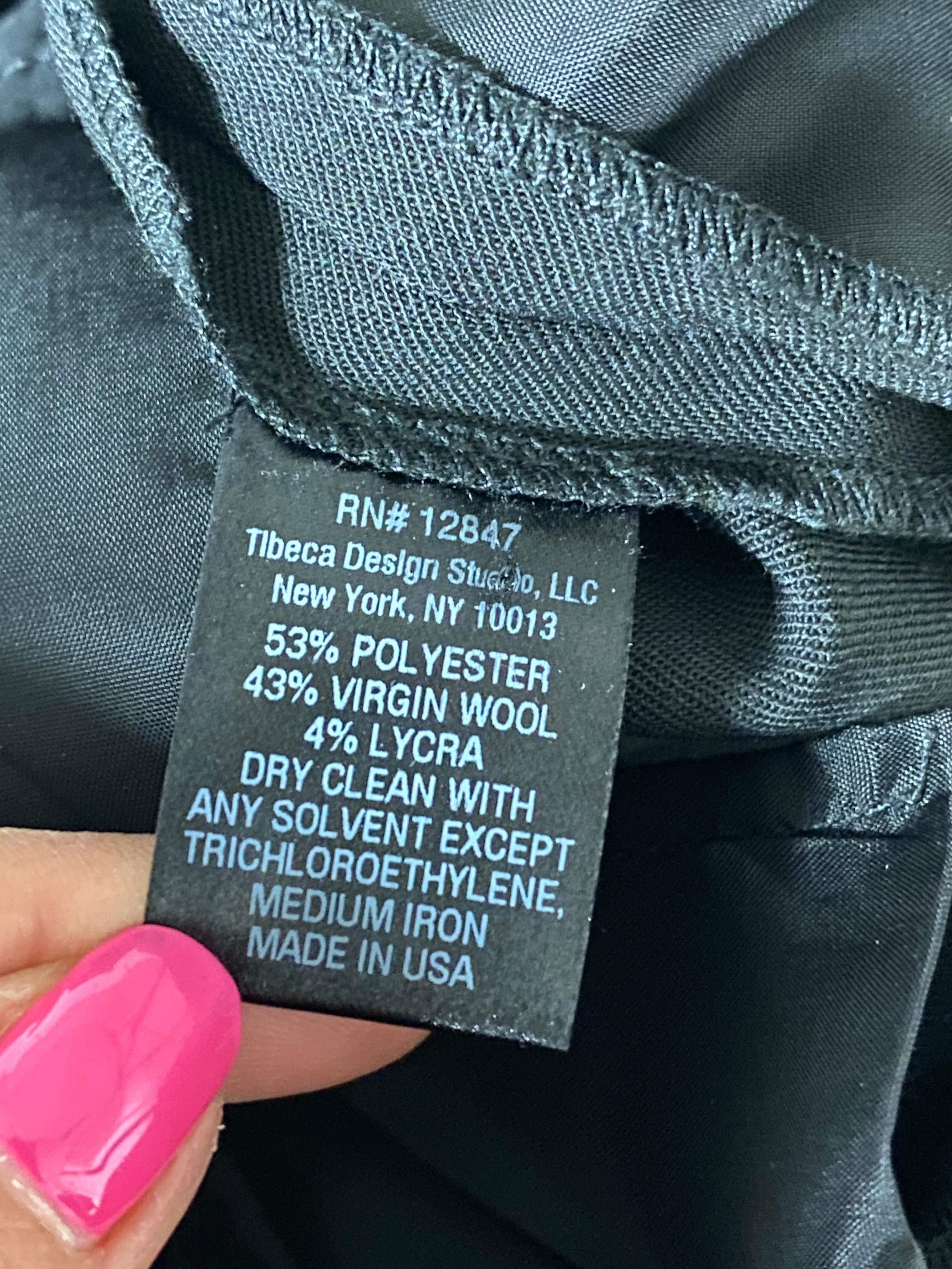 Pantaloni a gamba larga in lana nera di Nili Lontan in vendita 7
