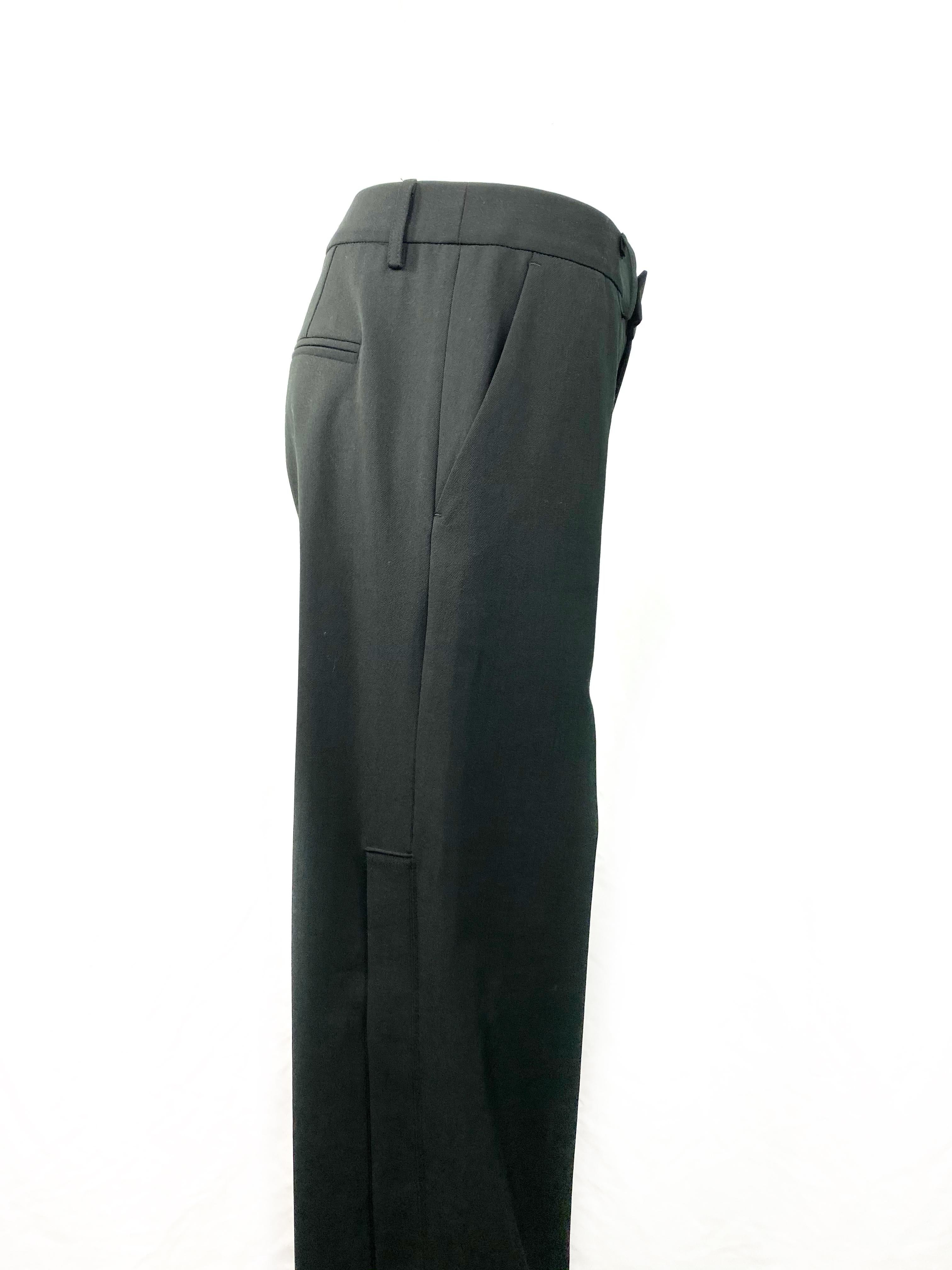 Nero Pantaloni a gamba larga in lana nera di Nili Lontan in vendita