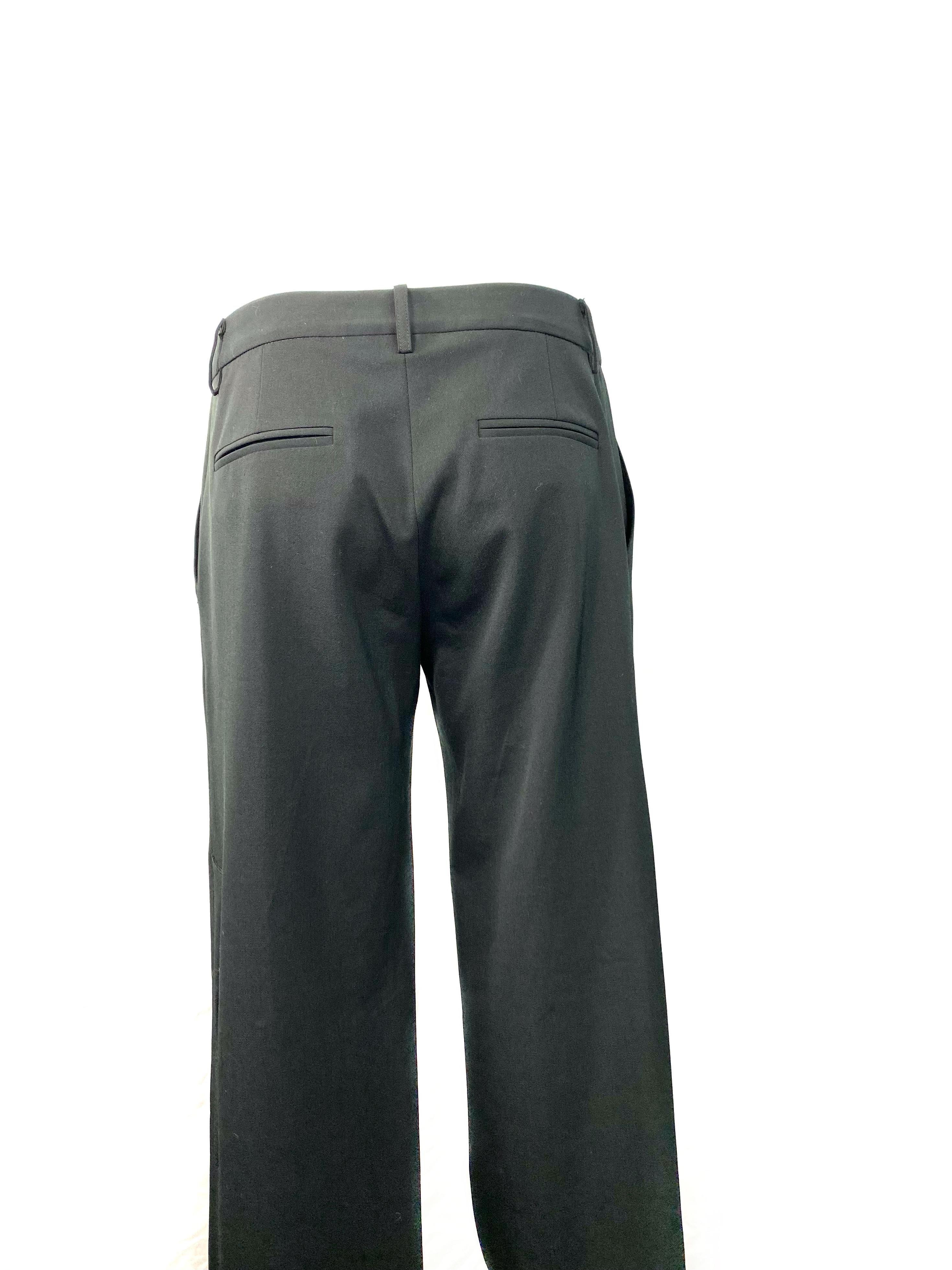 Donna Pantaloni a gamba larga in lana nera di Nili Lontan in vendita