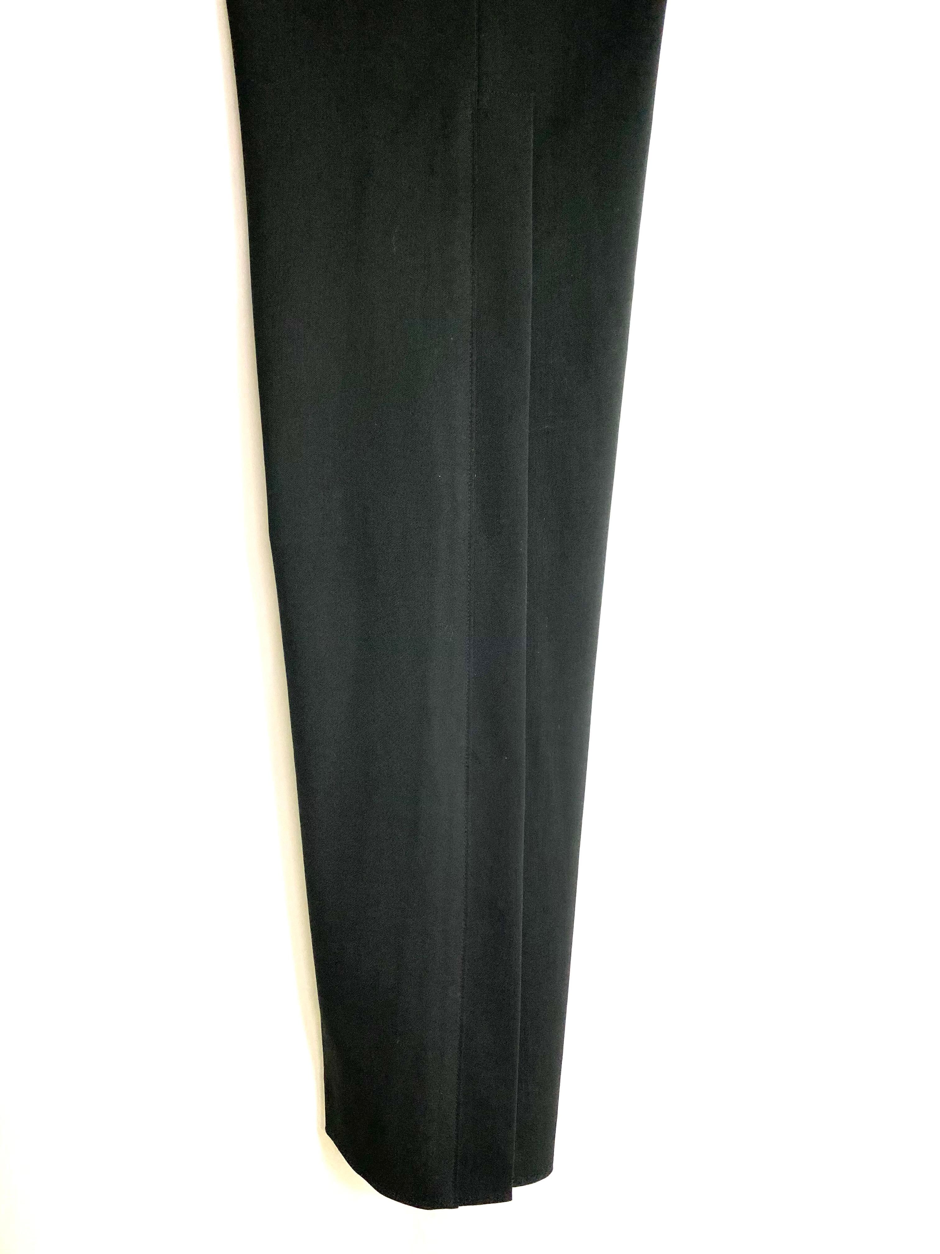Pantaloni a gamba larga in lana nera di Nili Lontan in vendita 4