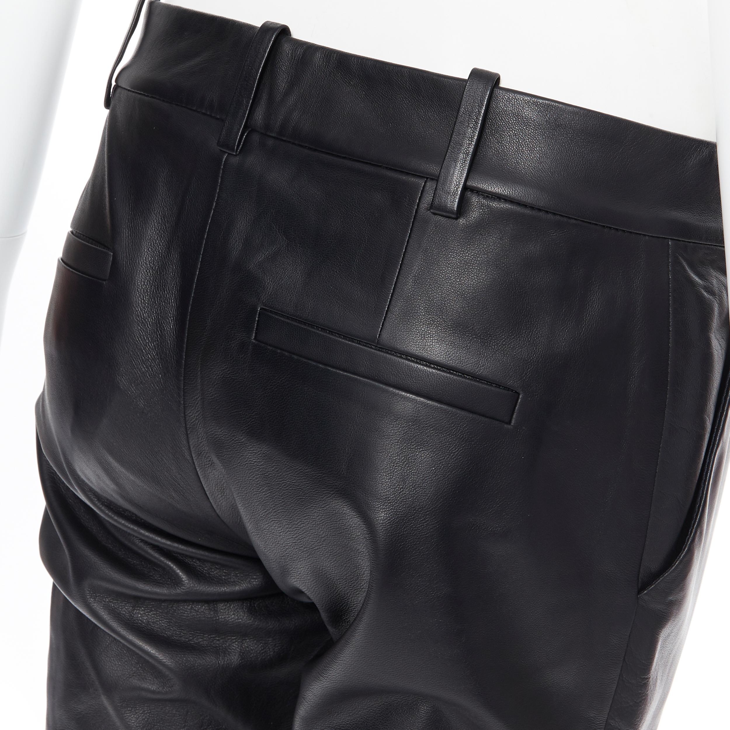 NILI LOTAN 100% lambskin leather elasticated cuff hem casual pants US0 XS 3